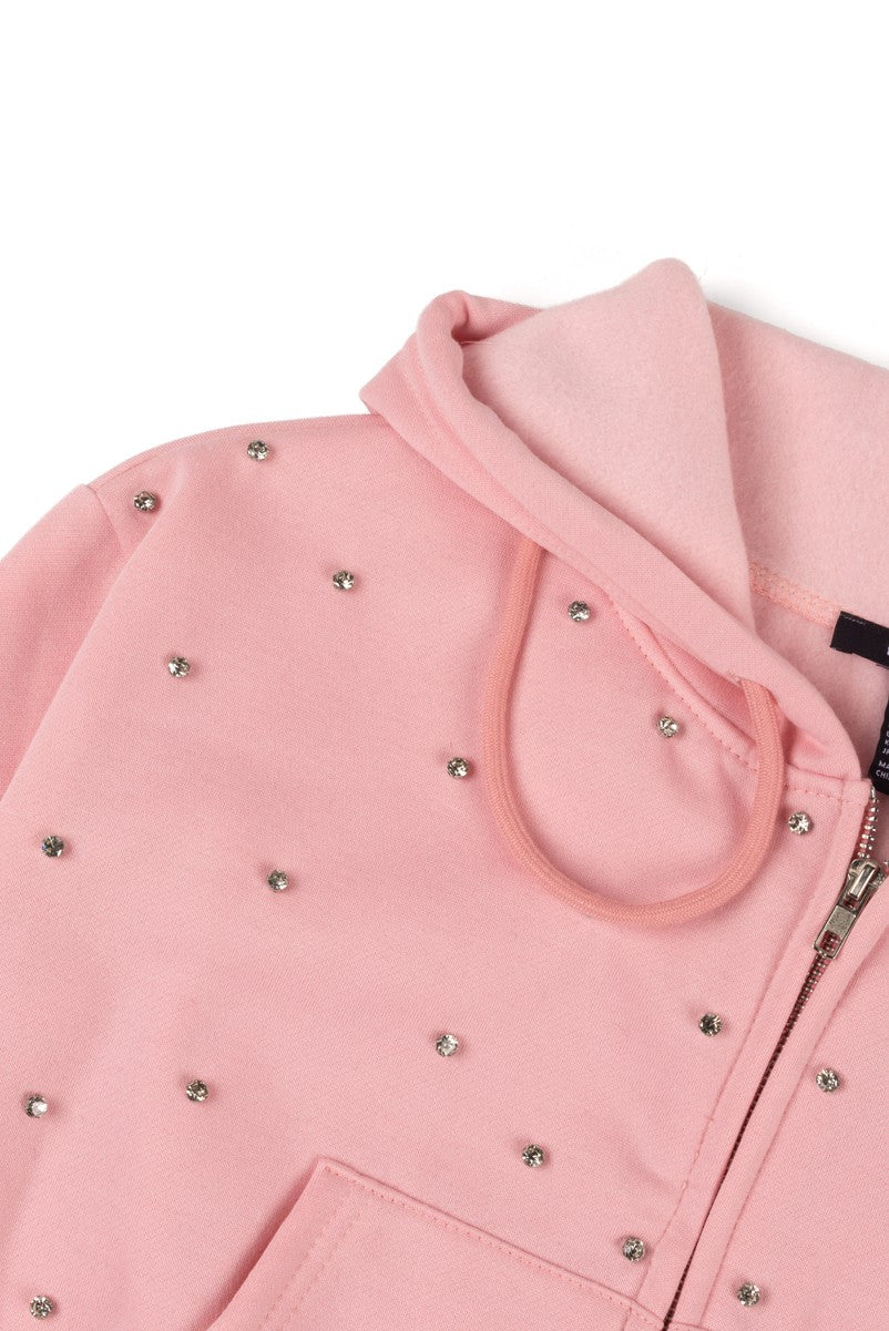 Cropped Embellished Hoodie