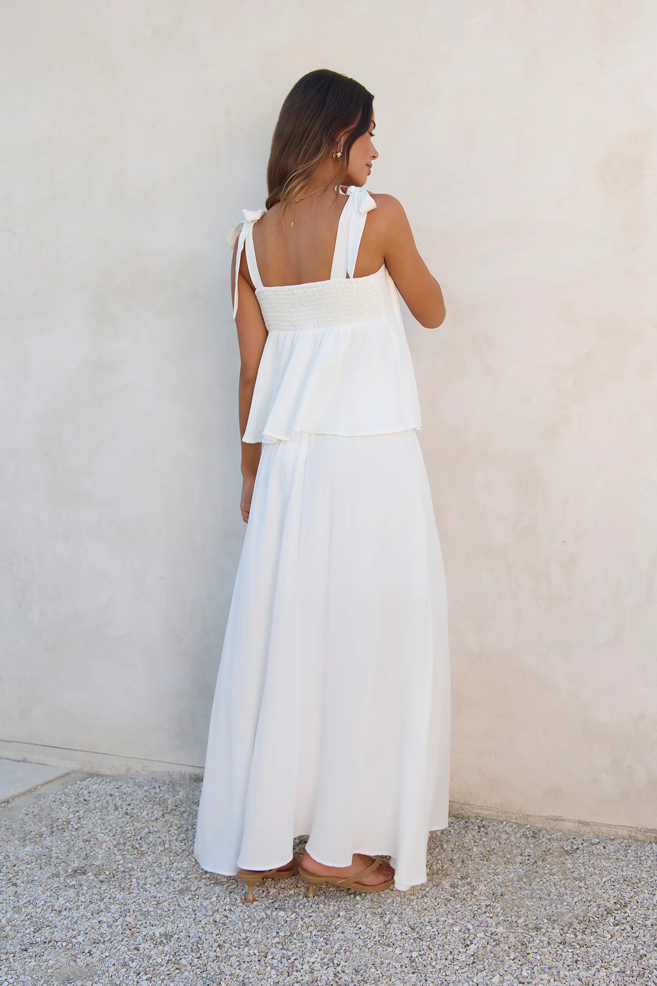 Glass Hearts Maxi Skirt White