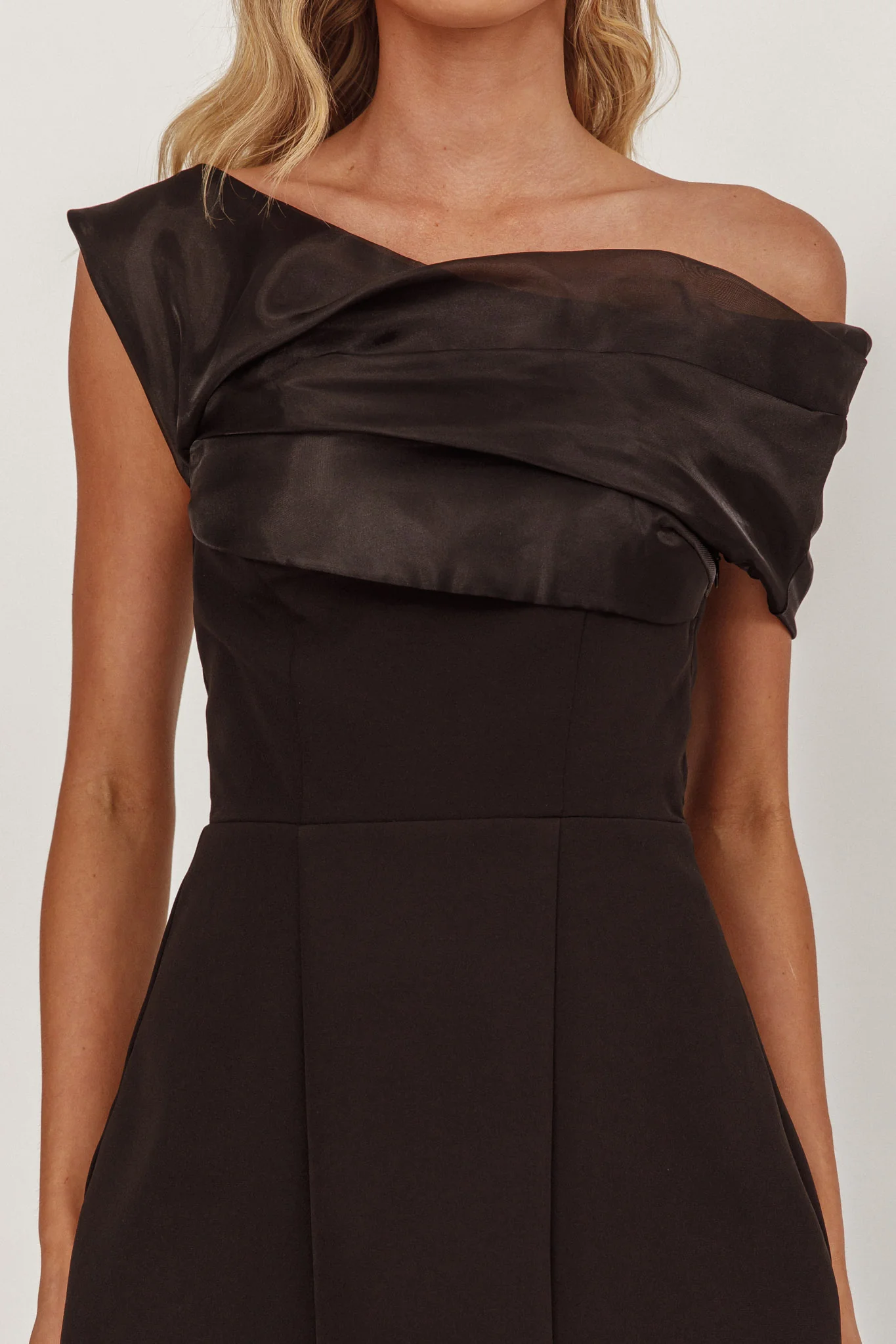 Vienna Nights Off-Shoulder A-Line Mini Dress Black - luluinthesky