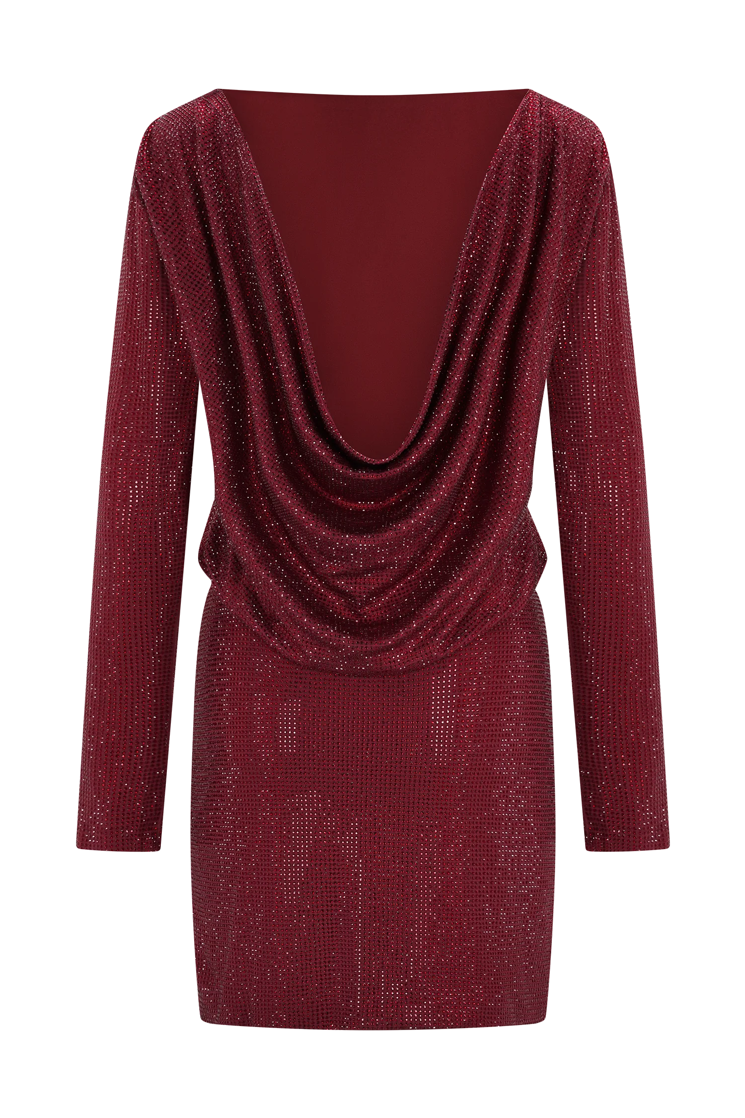 Darius Diamante Cowl Mini Dress - Wine
