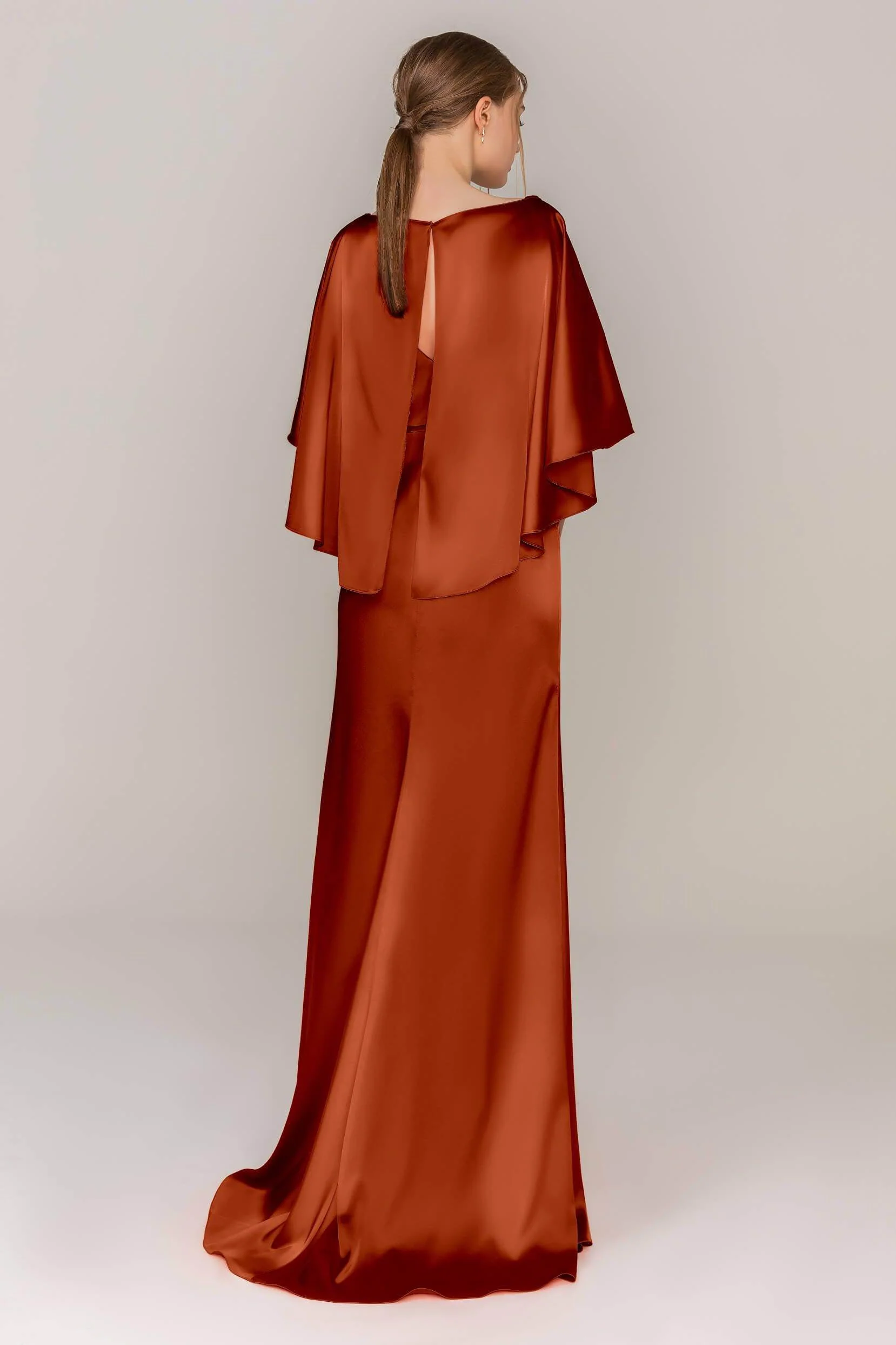 Sheath Sweep Train Luxe Satin Dress CS0320