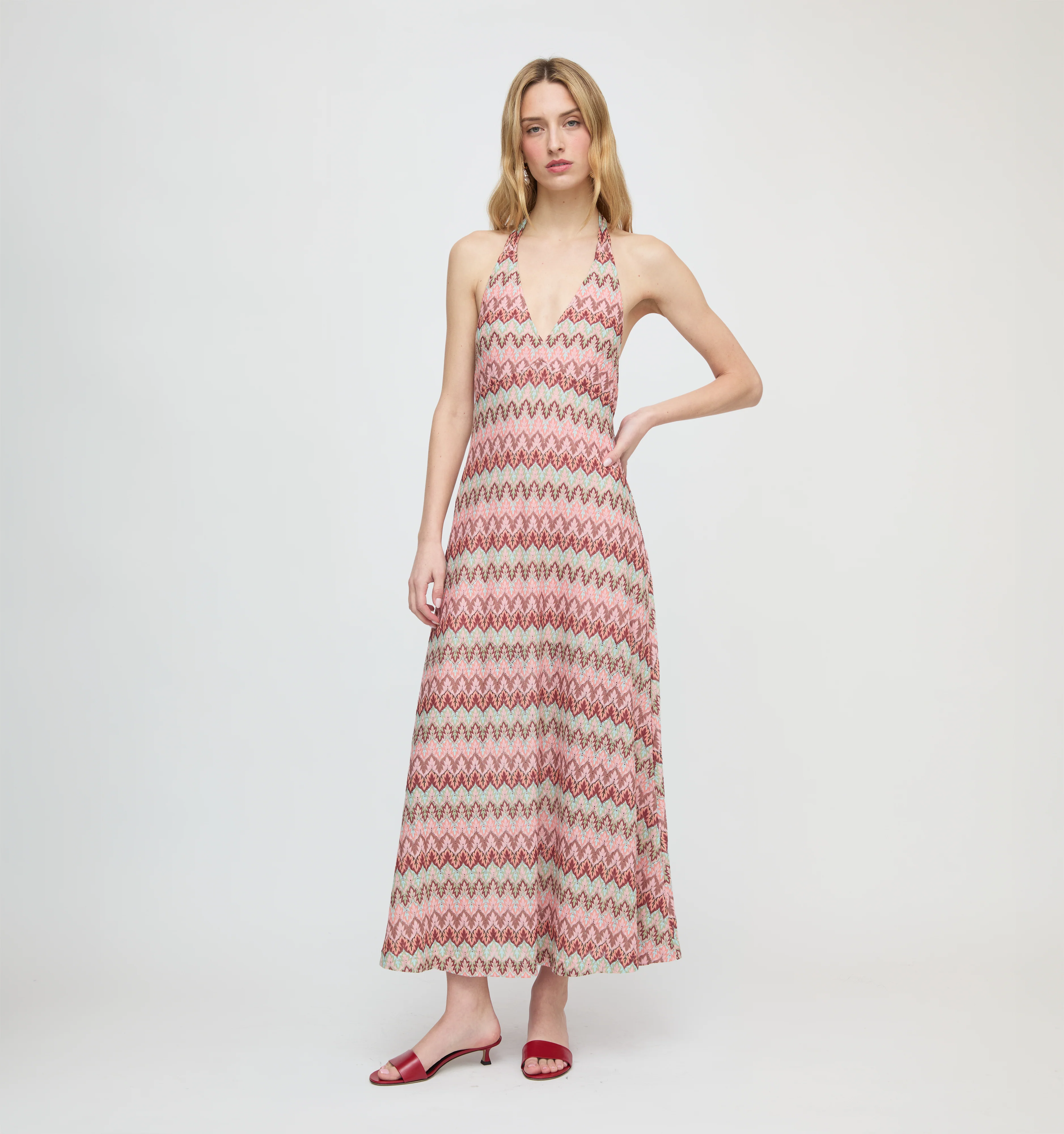 The Bela Dress - Pink Multi Smooth Shimmer Knit