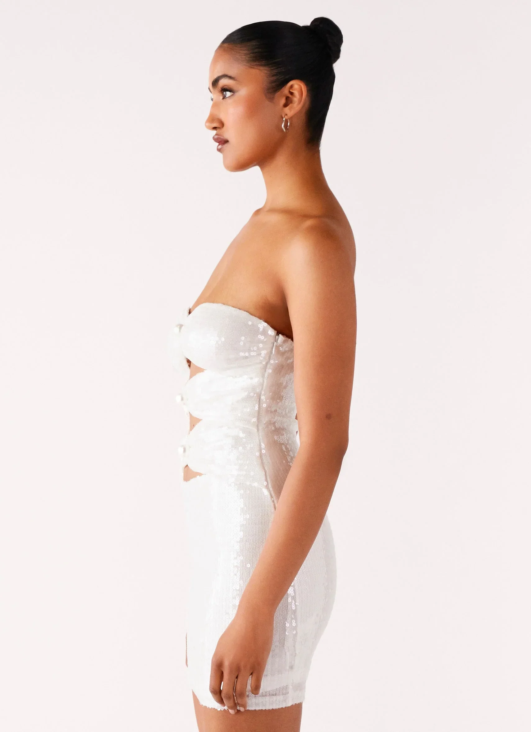 Clyra Sequin Mini Dress - Ivory