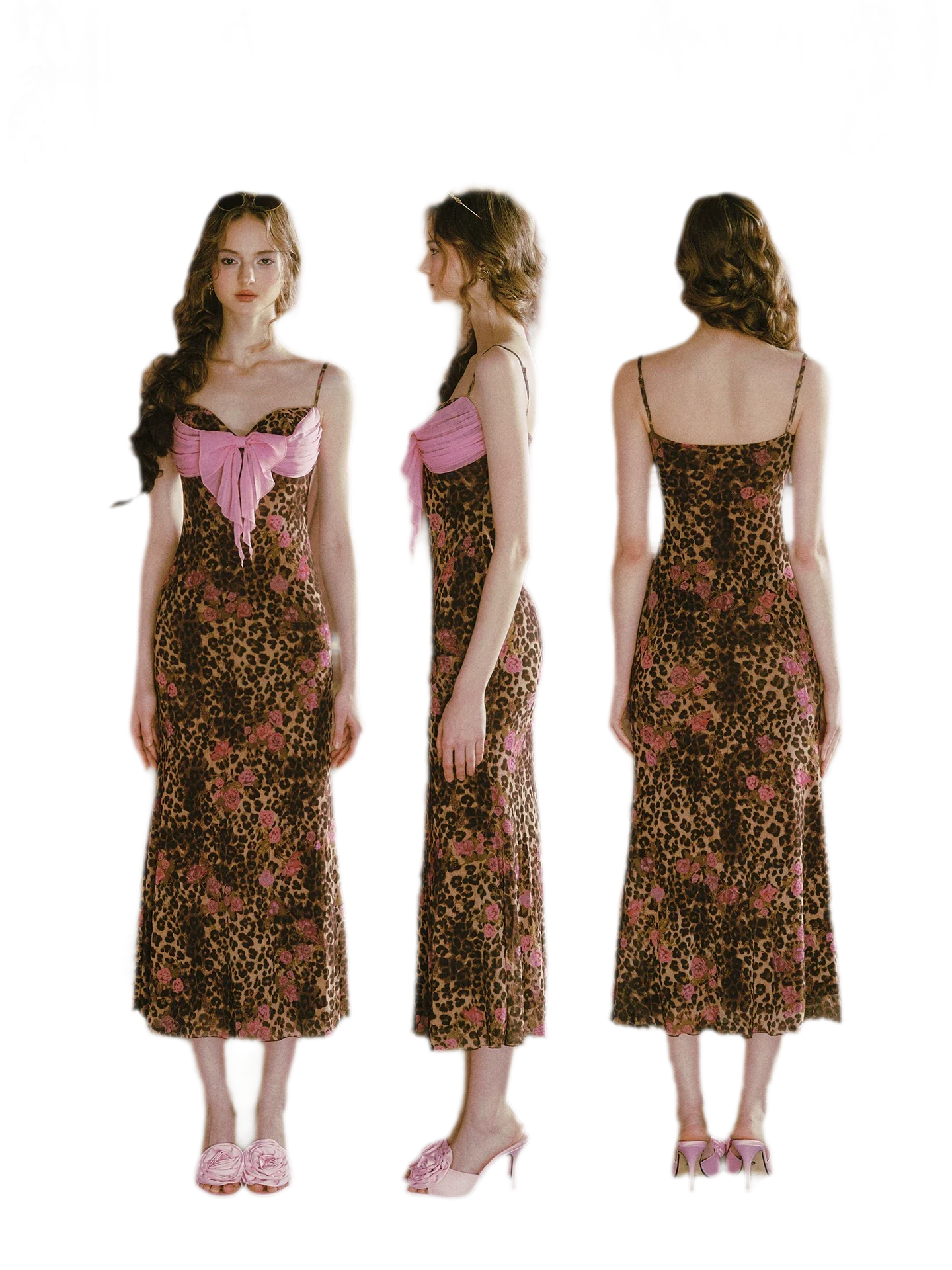 Leopard Print Fishtail Cami Dress