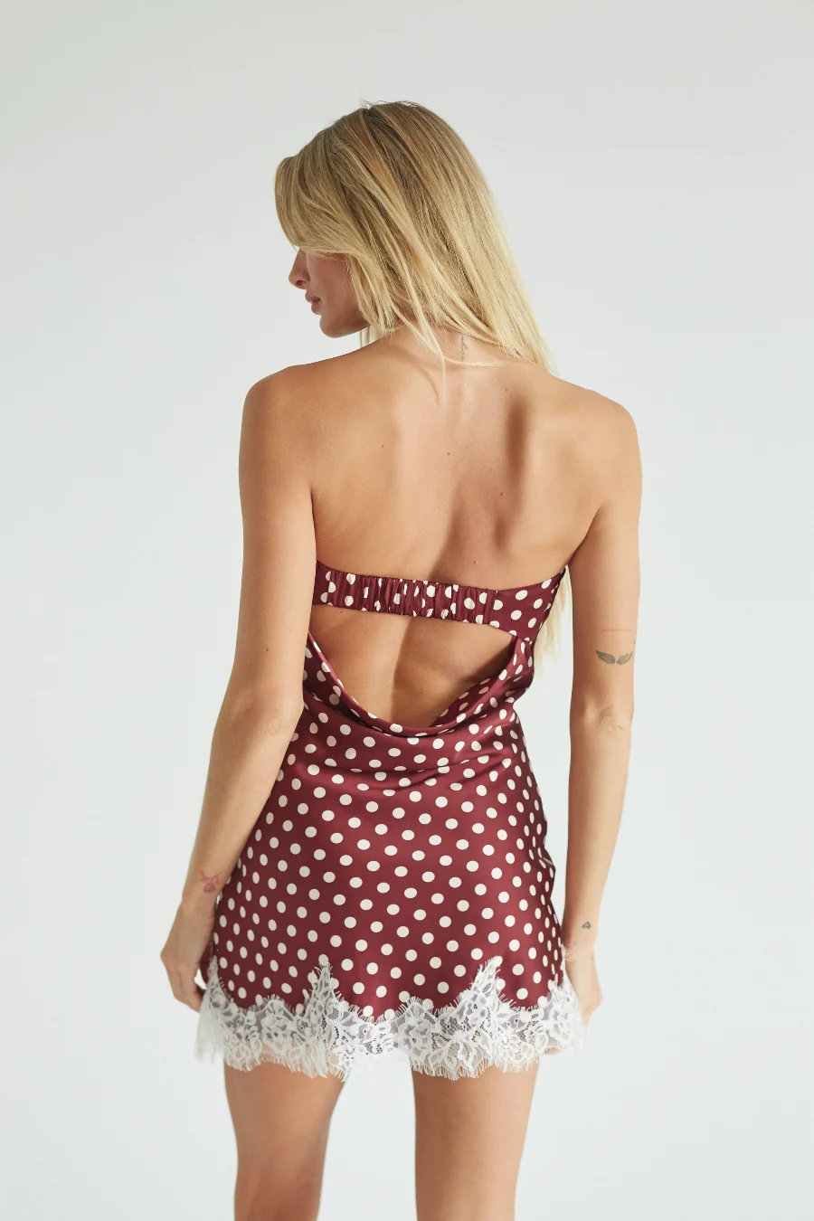 Cecilie Polka Dot Lace Mini Dress