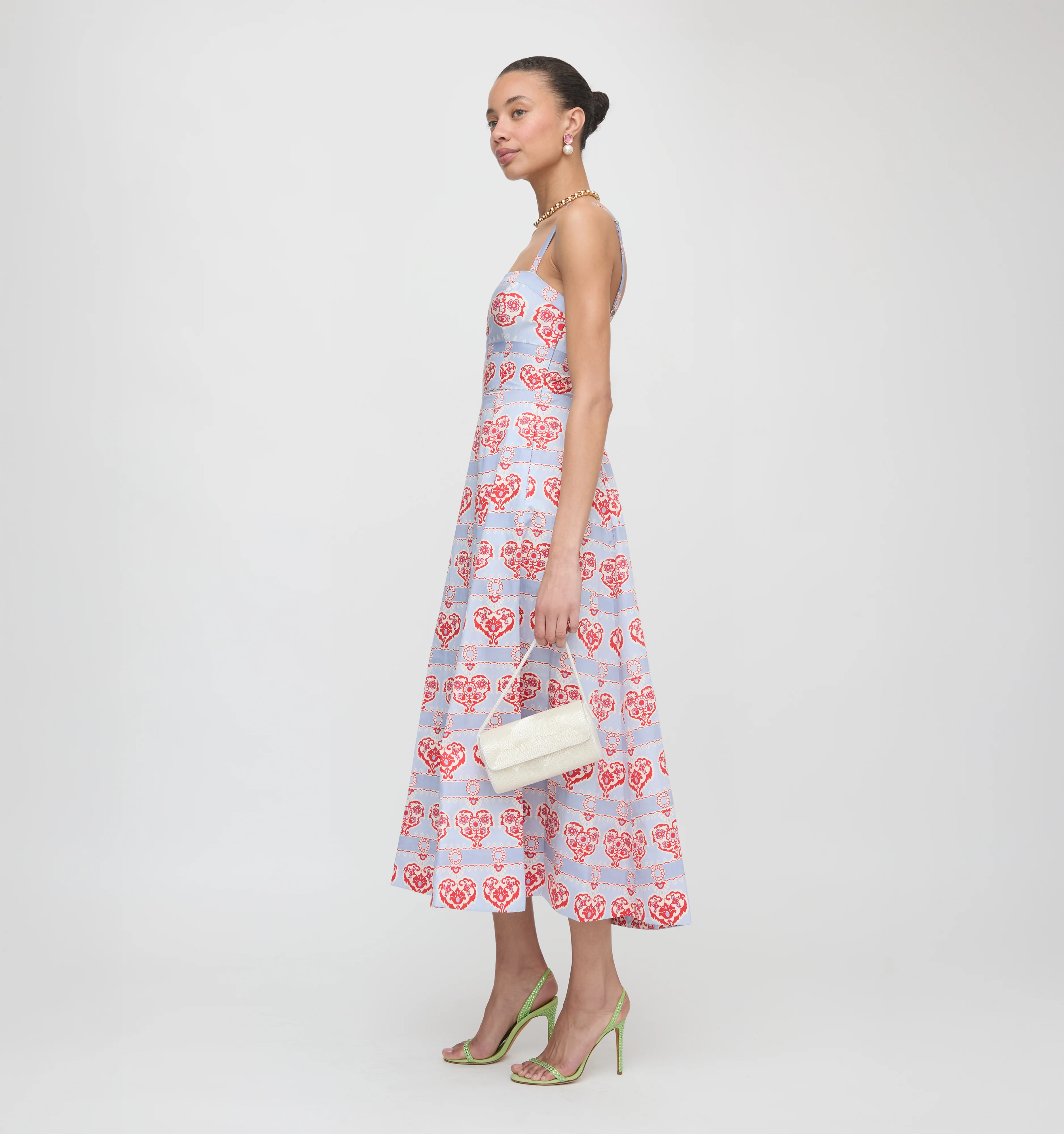 The Margot Dress - Poppy Damask Stripe