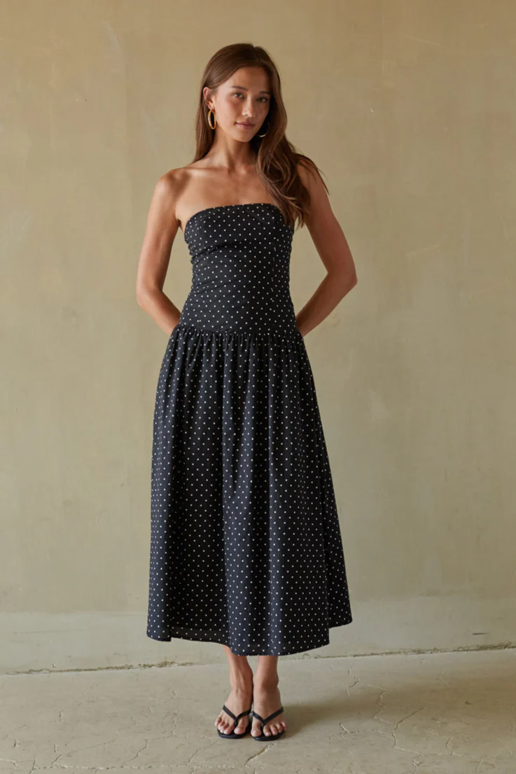 Joey Polka Dot Midi Dress - luluinthesky