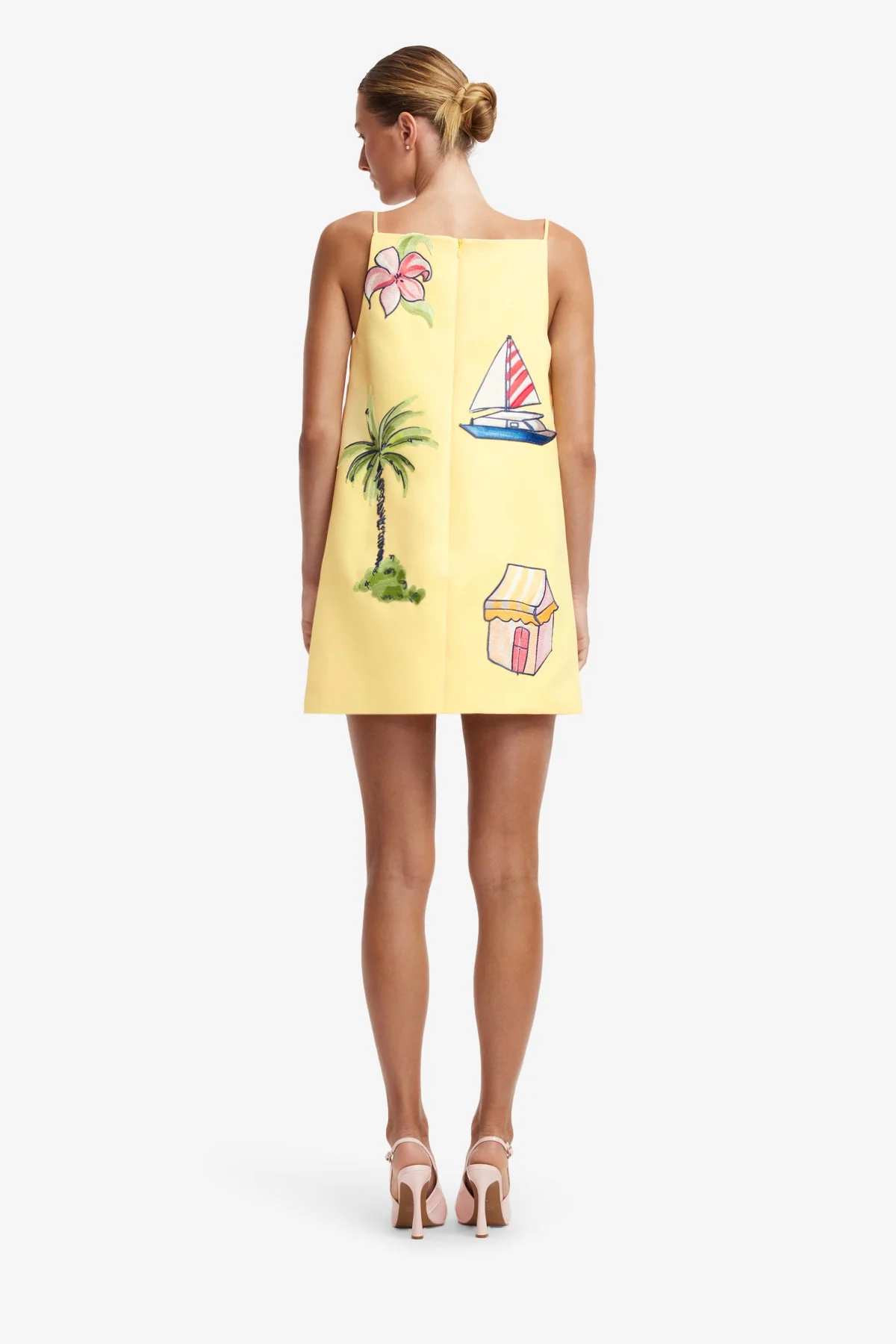 Leia Embroidered Mini Dress - Havana Print - luluinthesky