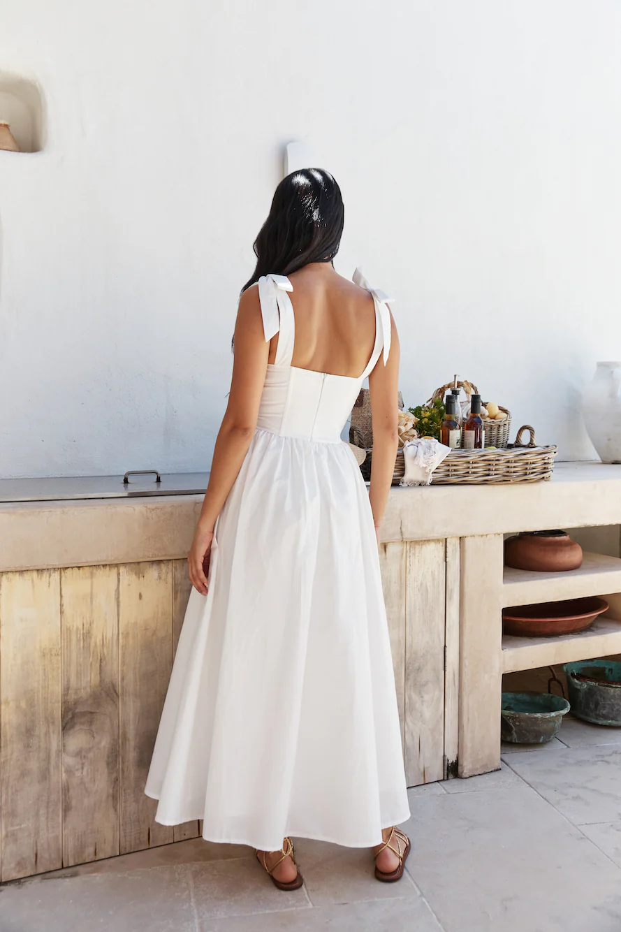 December Dawn Midi Dress White - luluinthesky