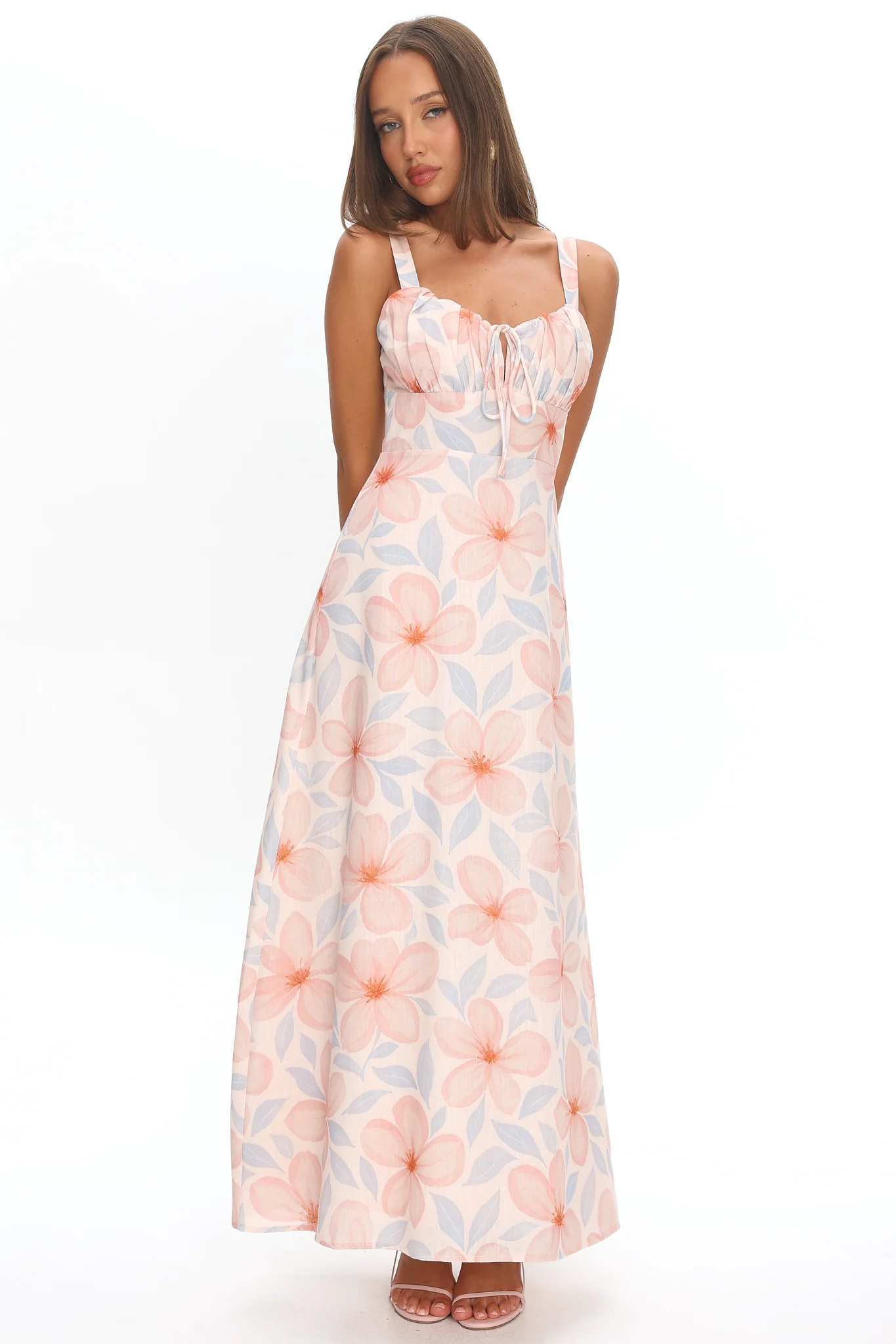 Arabella Tied Bust Maxi Dress Floral