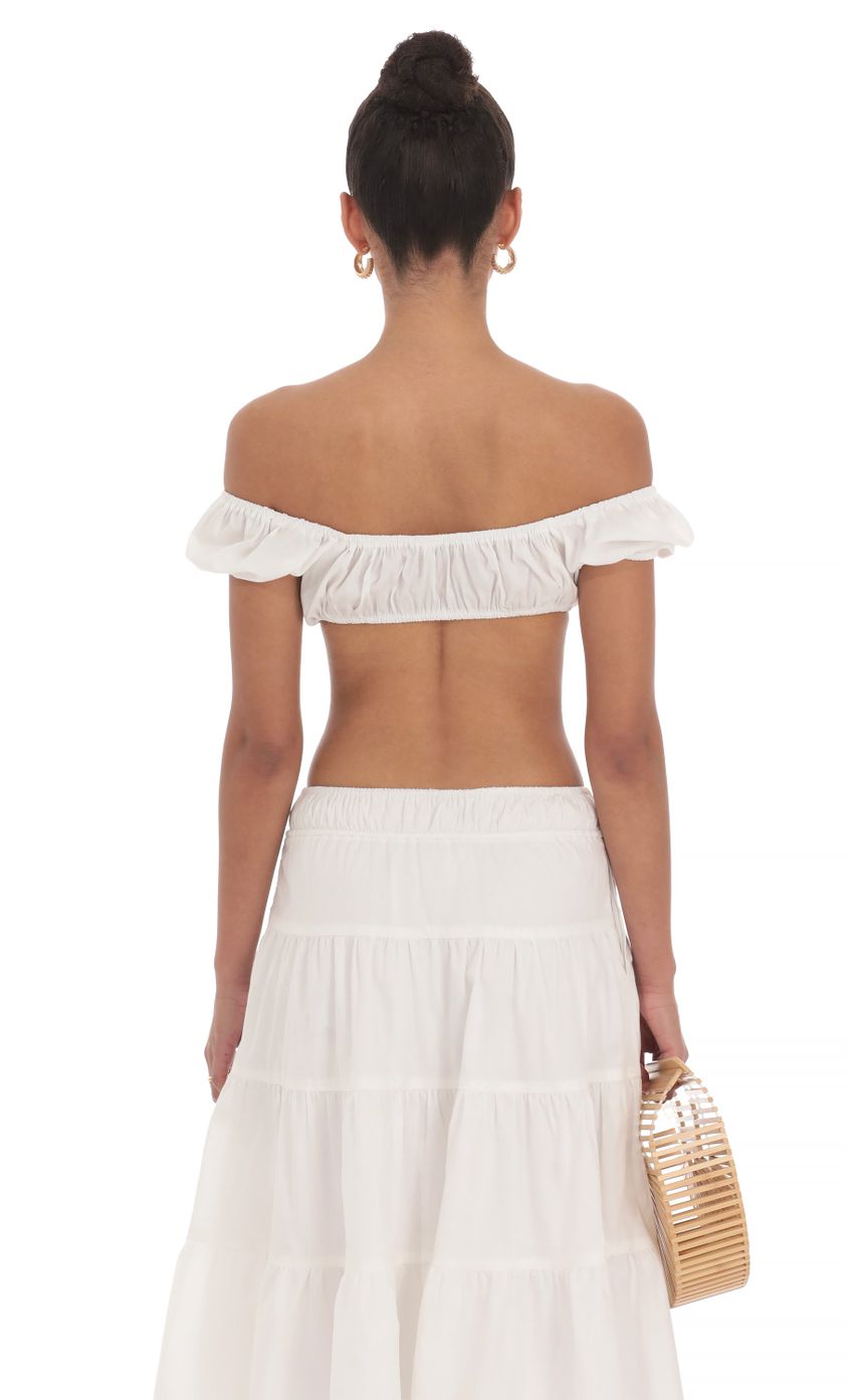 Off Shoulder Crop Top in White