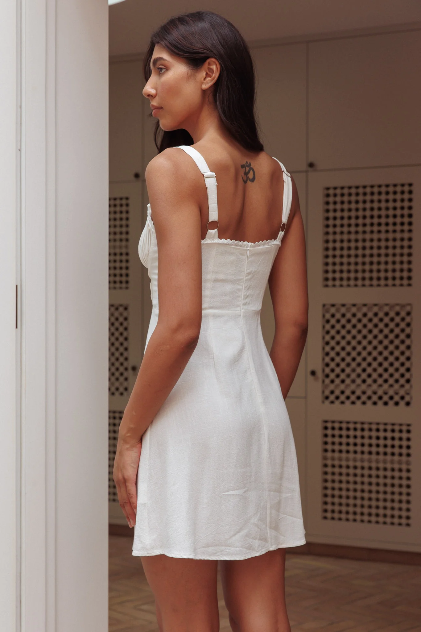 Day Dreamer Pintuck Pleat Mini Dress White - luluinthesky