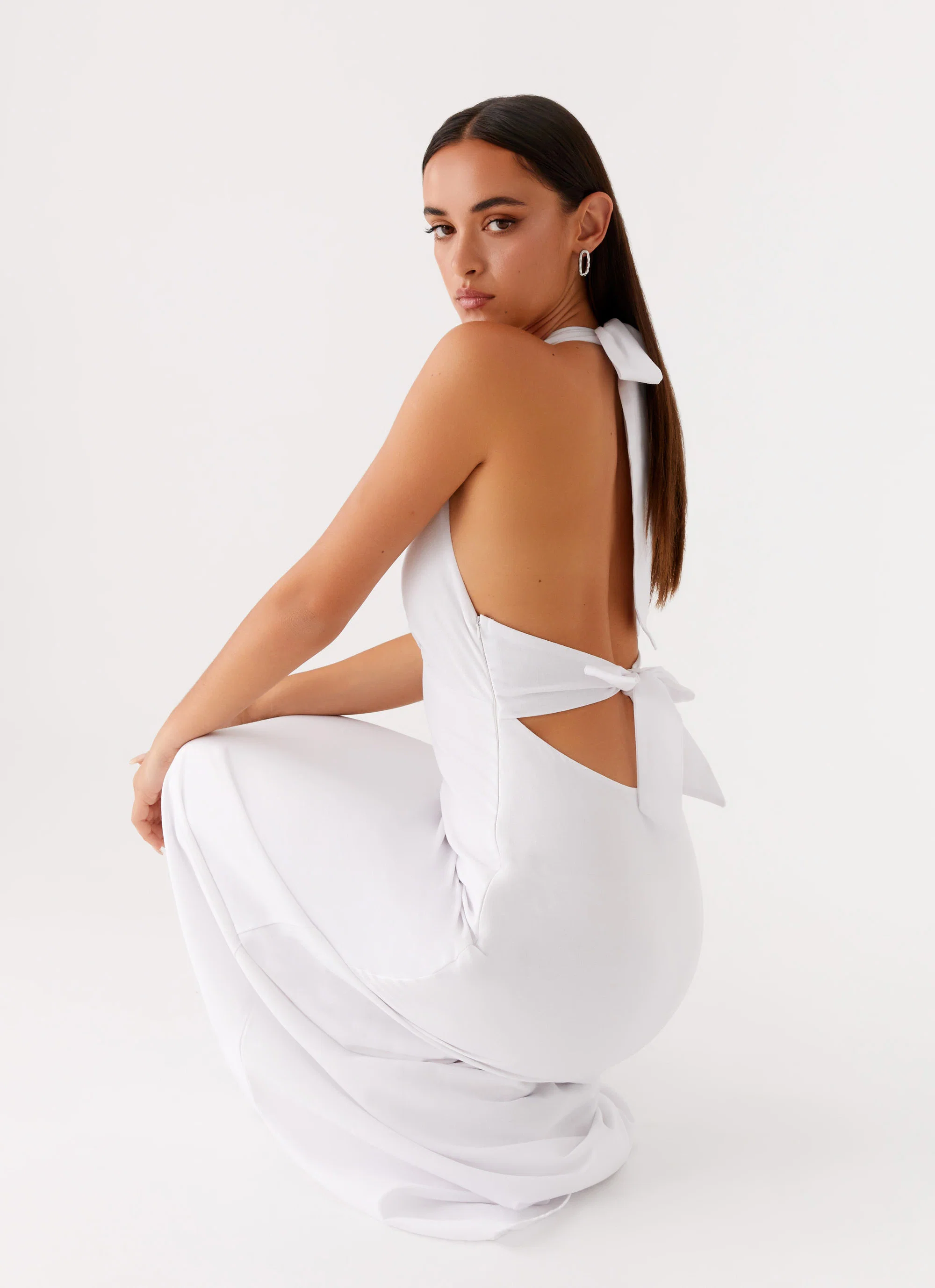 Heavy Hearted Linen Maxi Dress - White