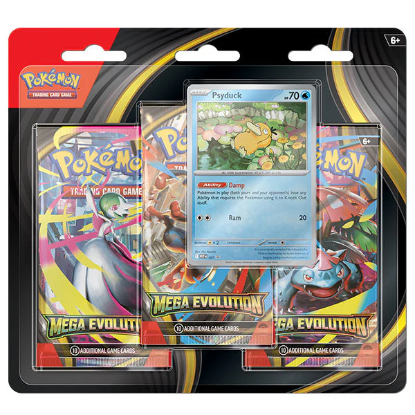 Pokémon TCG: Mega Evolution Three-Booster Blister (30 Cards & Bonus Foil Promo Card)