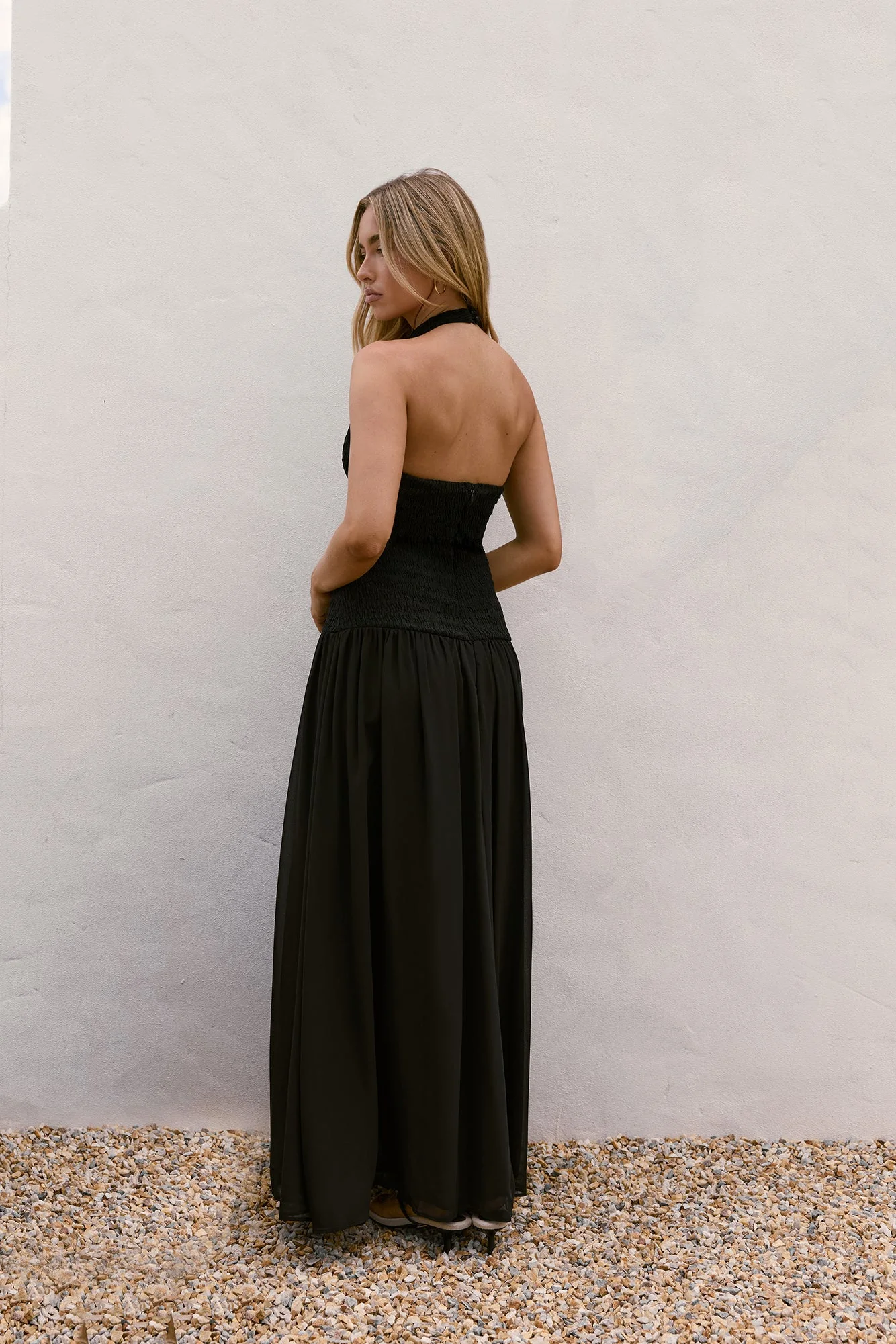 Piece Of Peace Halter Maxi Dress Black