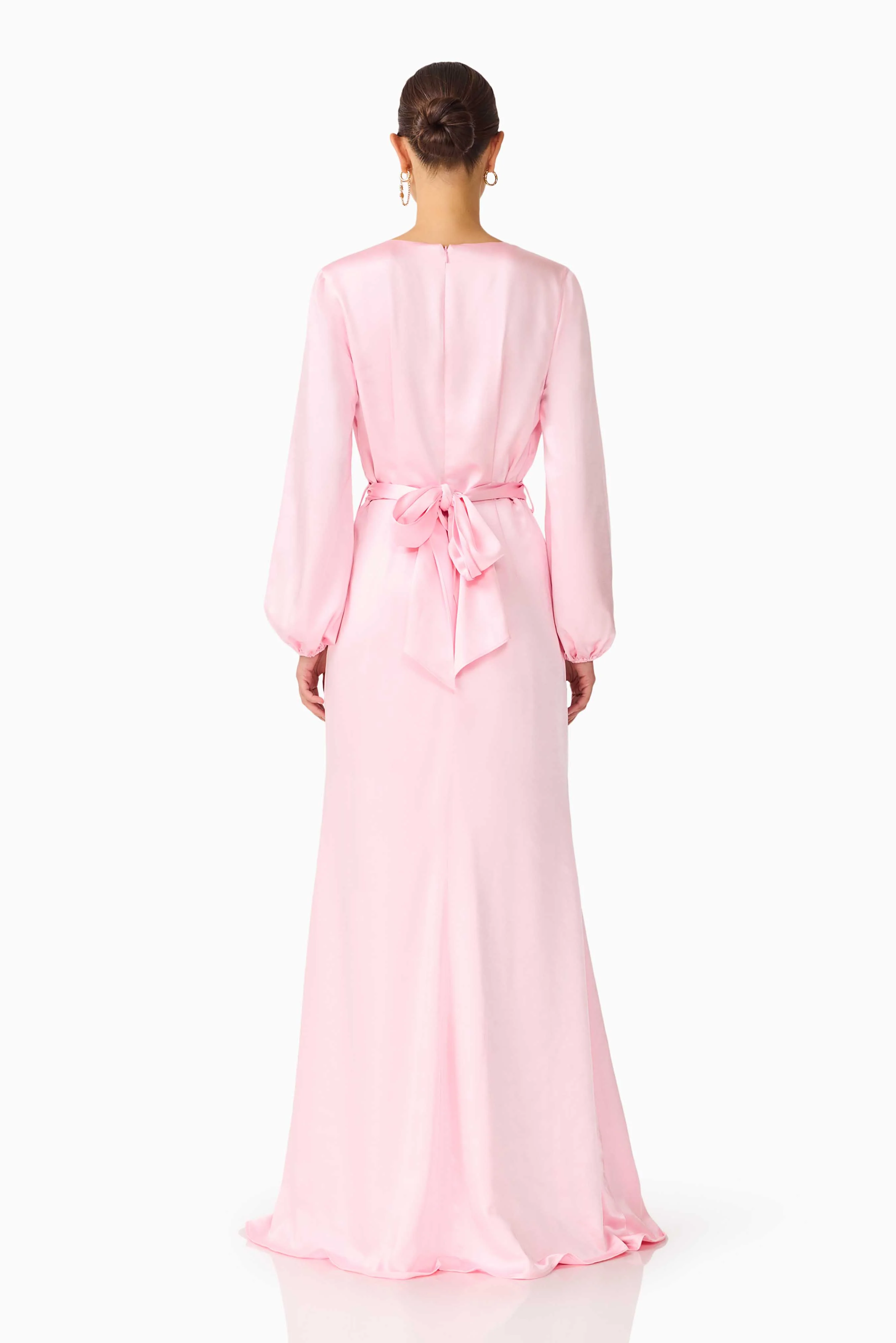 Kai Long Sleeve Maxi Dress in Pale Pink