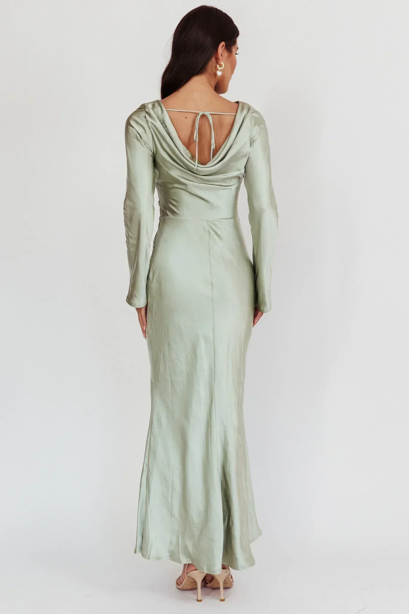 Loveland Cowl Back Midi Dress Sage