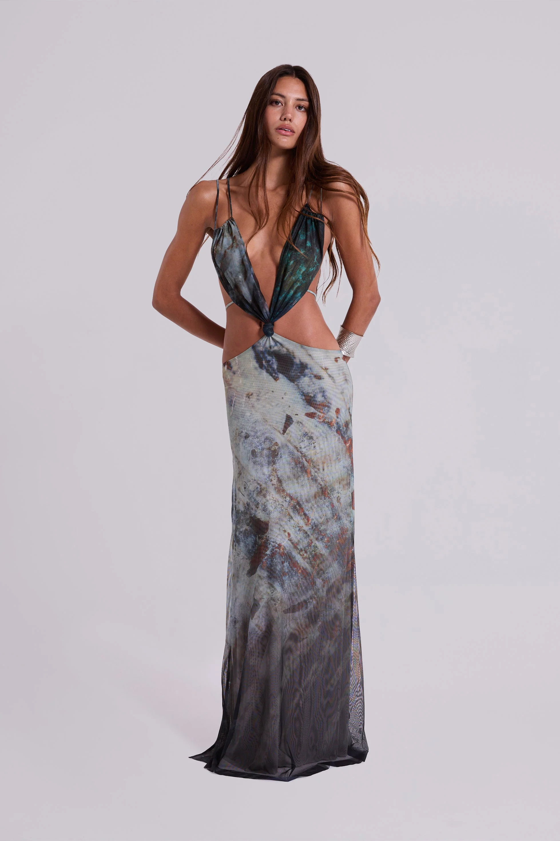 Azariah Maxi Dress With Turquoise Trim