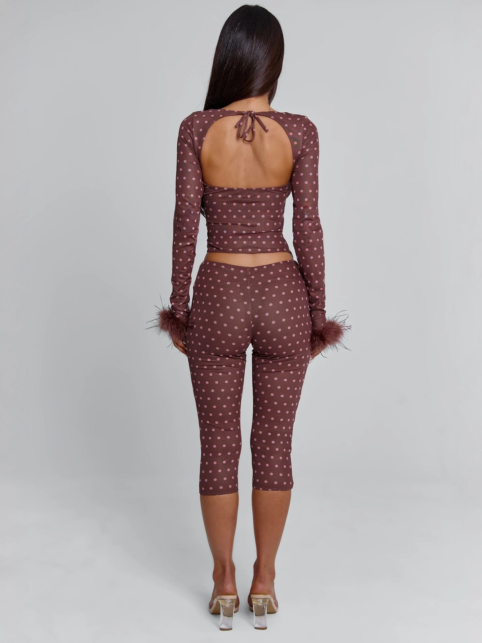 Mahria Top Brown Polka Dot