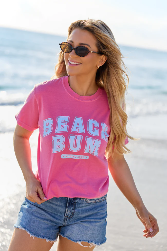 Beach Bum Pink Graphic Tee