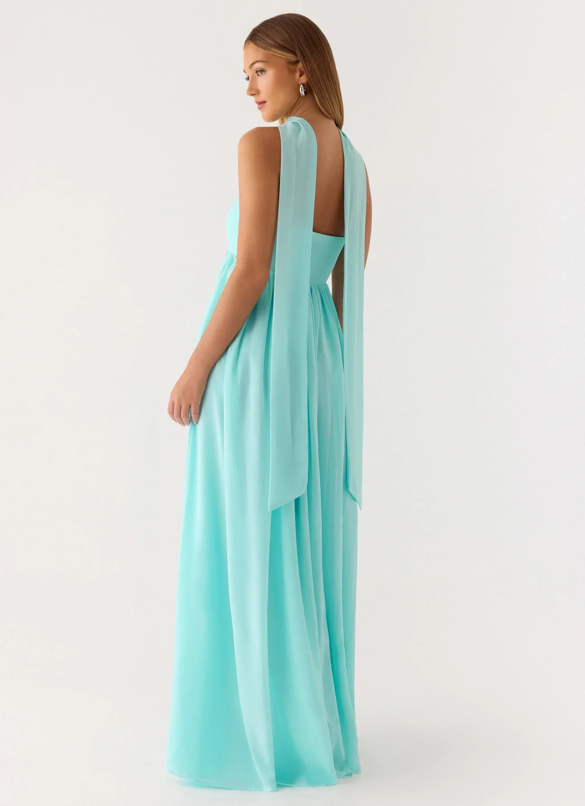 Celestino Scarf Maxi Dress - Aqua - luluinthesky