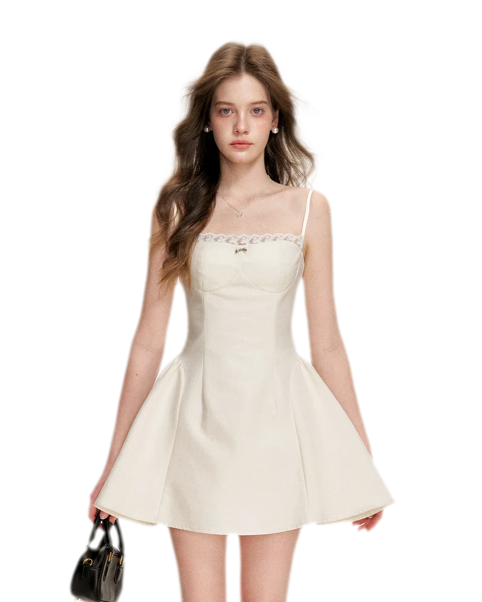 Lace-Trimmed A-Line Camisole Dress | Final Sale
