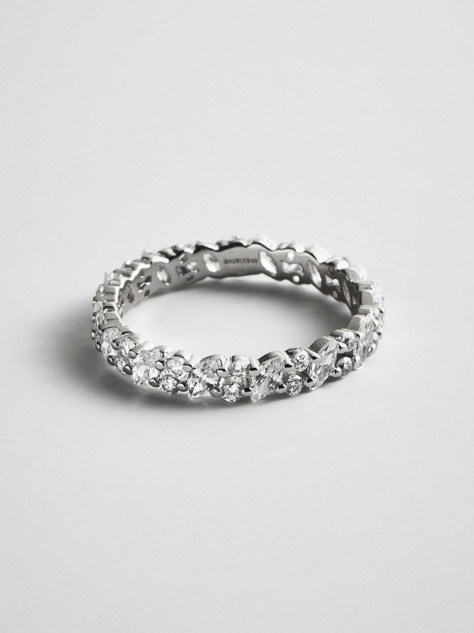 Alexandra Sterling Silver Crystal Ring - Silver/Pavé