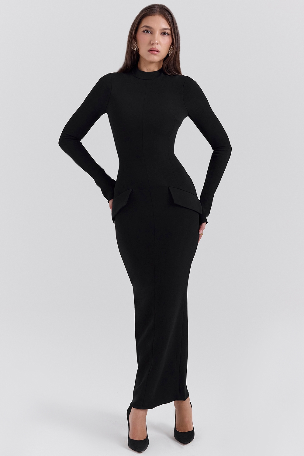 Black Turtleneck Maxi Dress