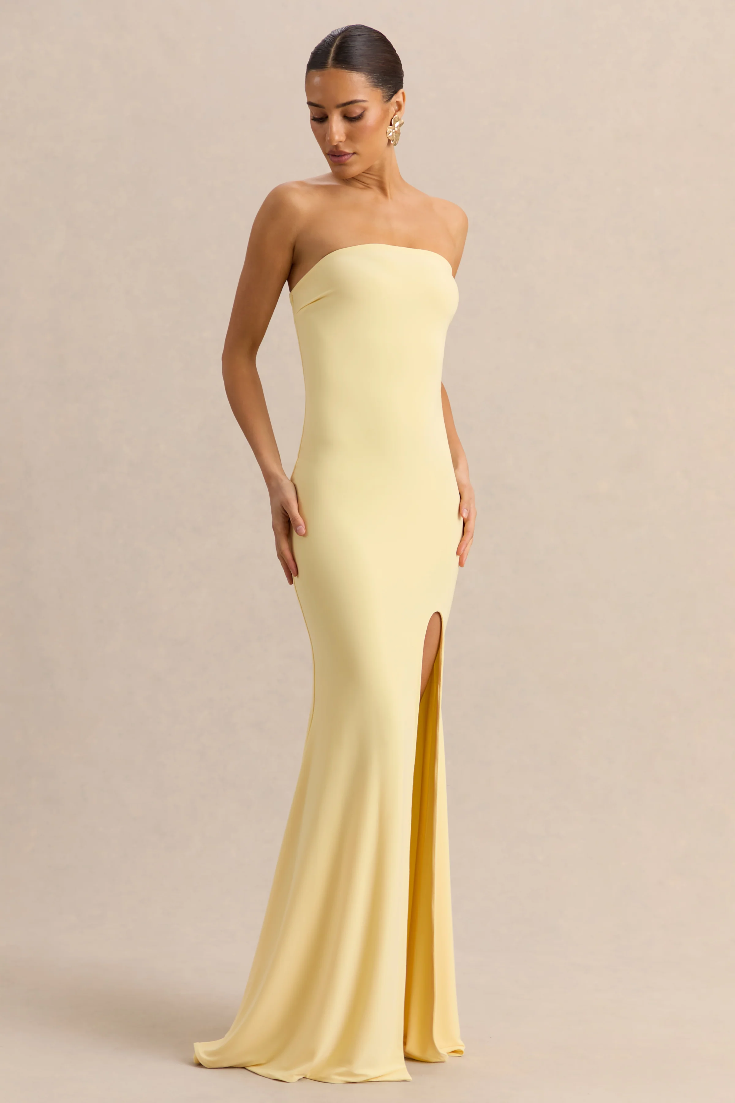 Melva | Lemon Bandeau Maxi Dress