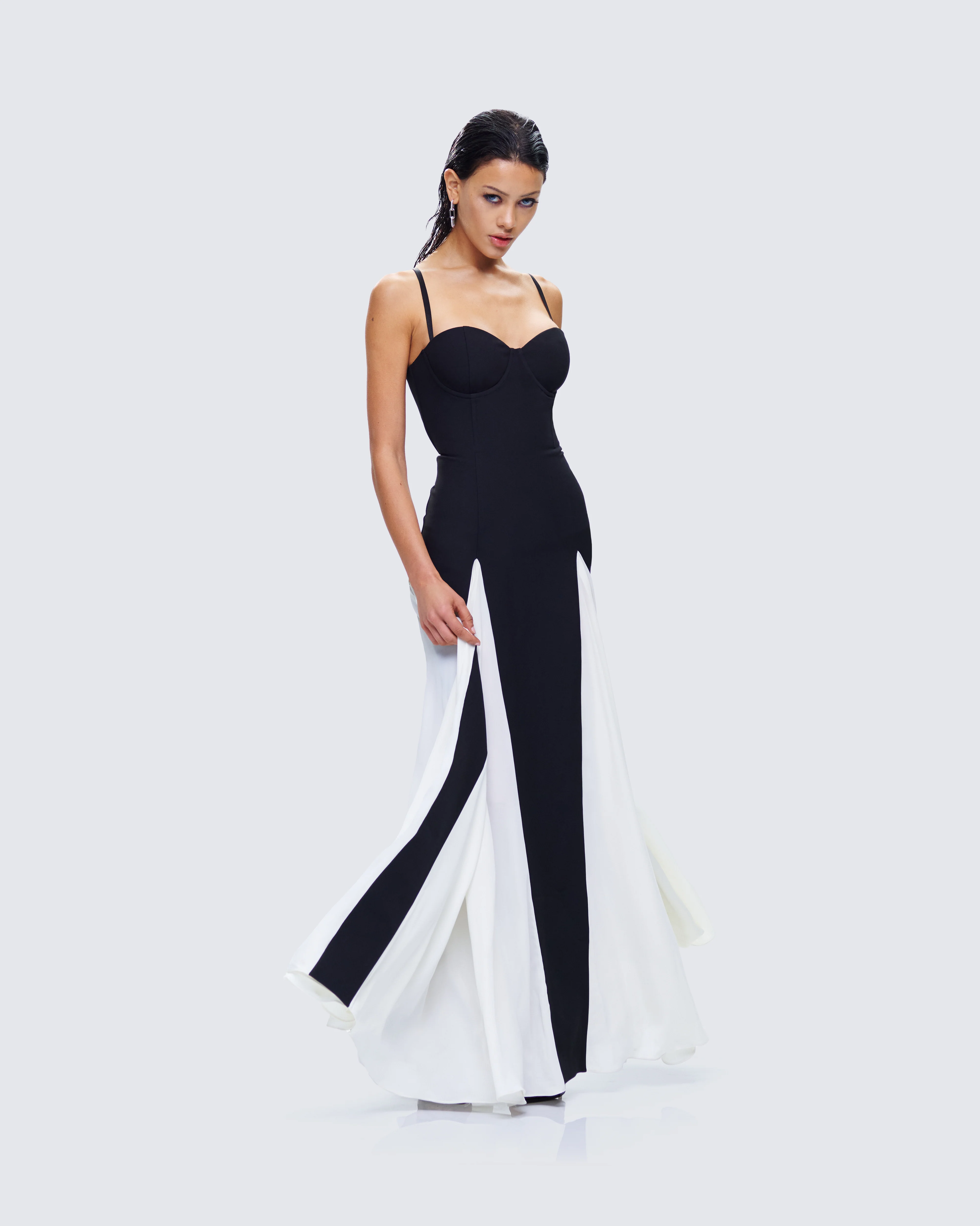 Skylah Black and White Gown