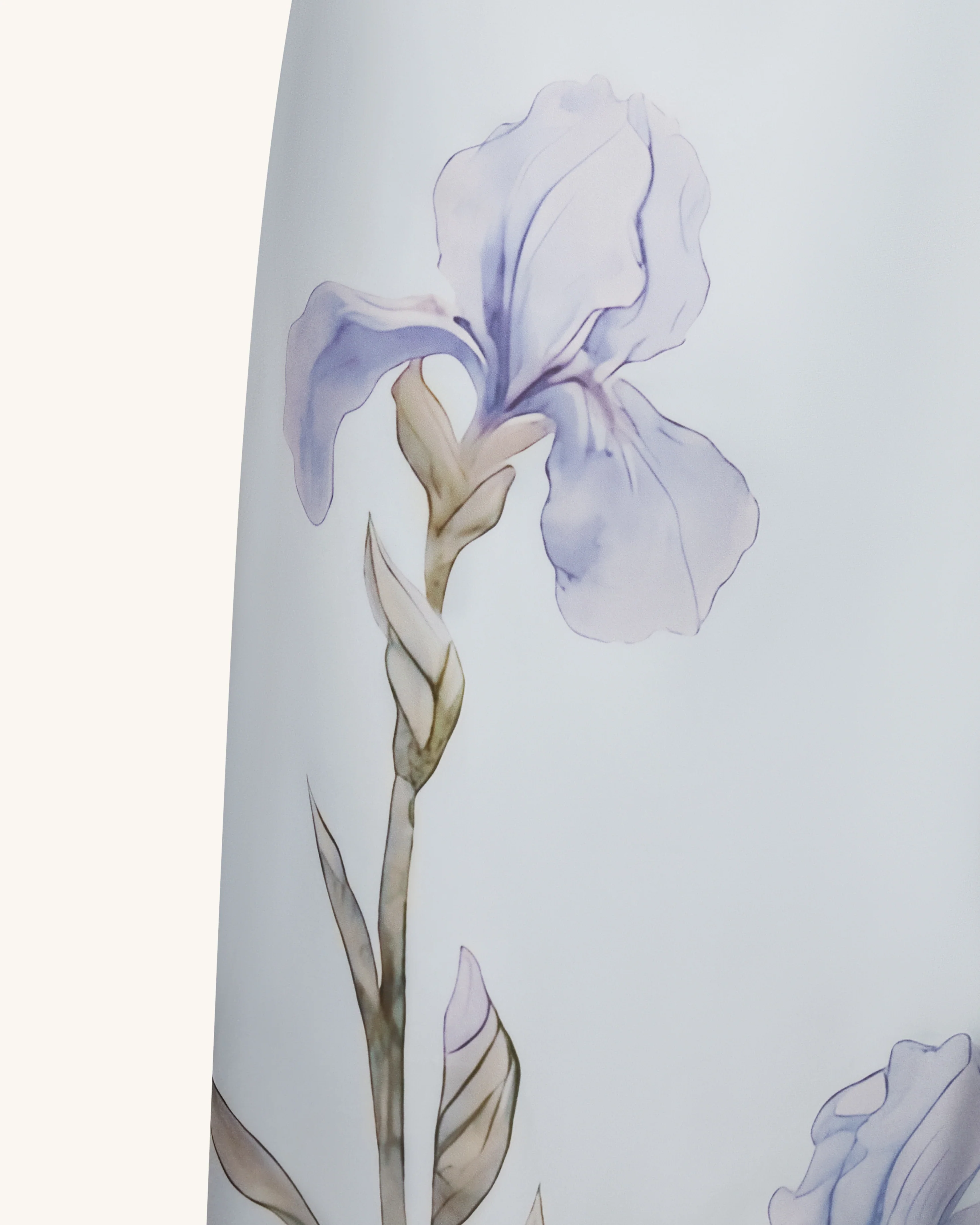 Iris Motif Satin Slip Gown - Light Blue - FASHION NOB