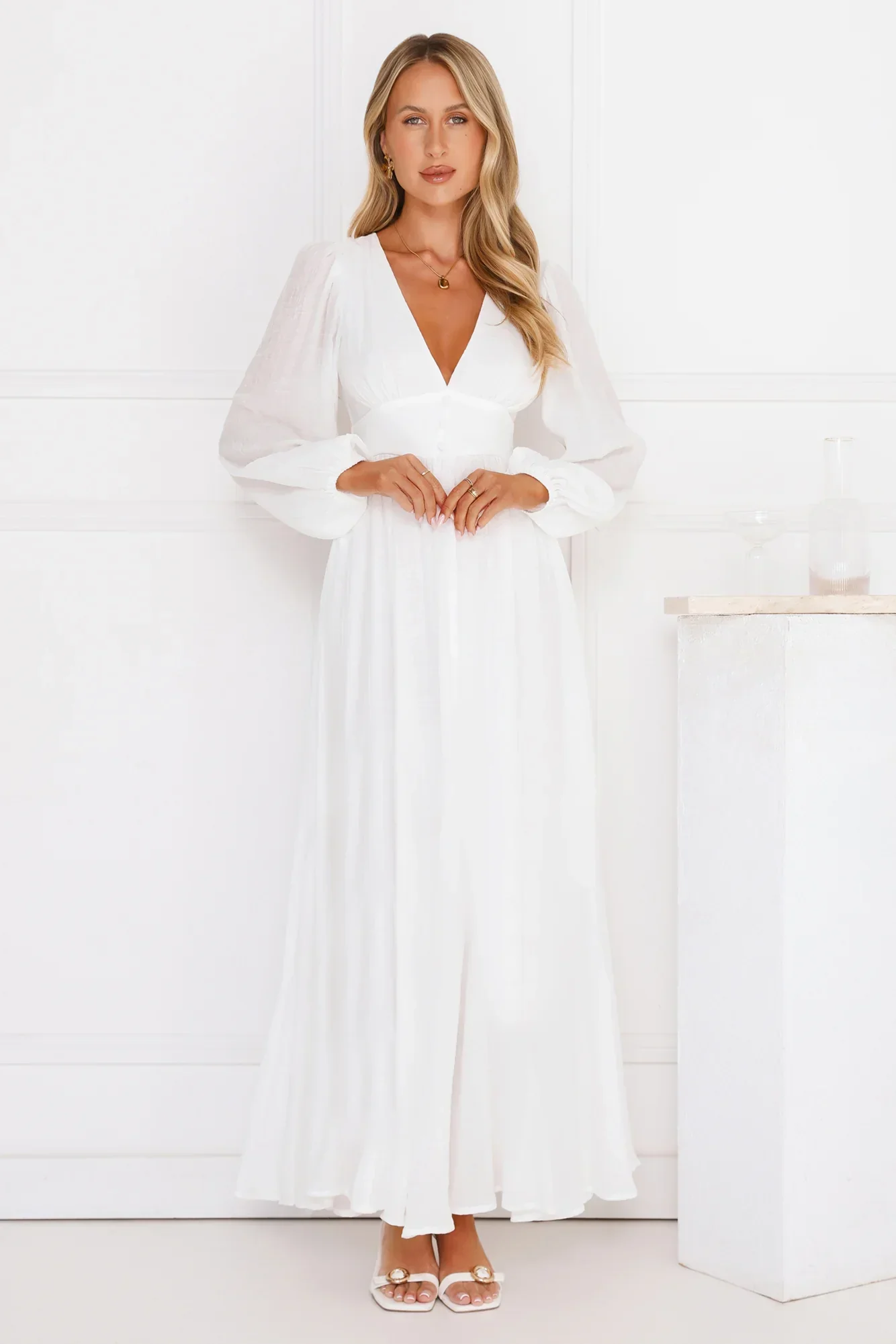 Meadow Dusk Maxi Dress White