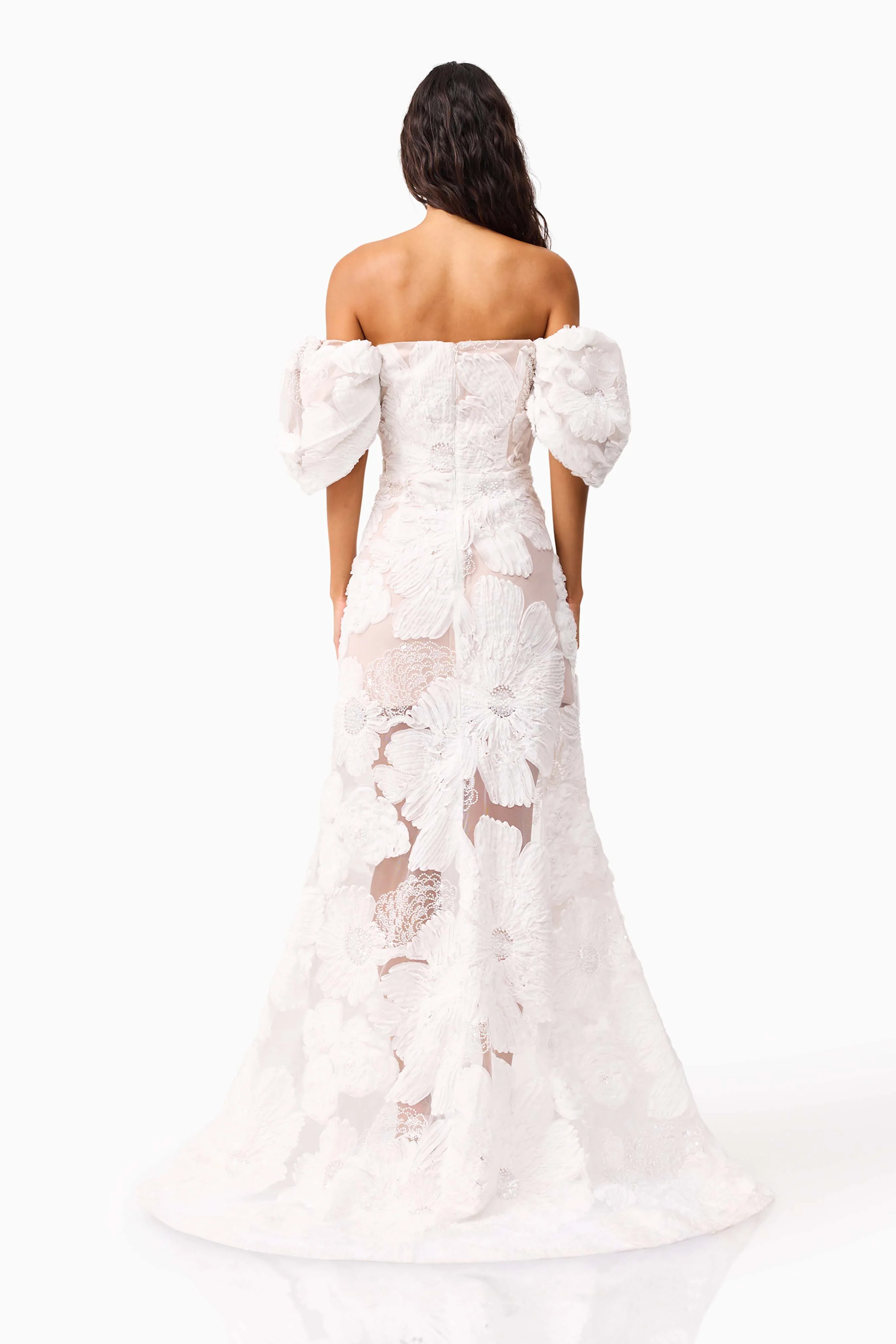 Roxana Off The Shoulder Gown in White