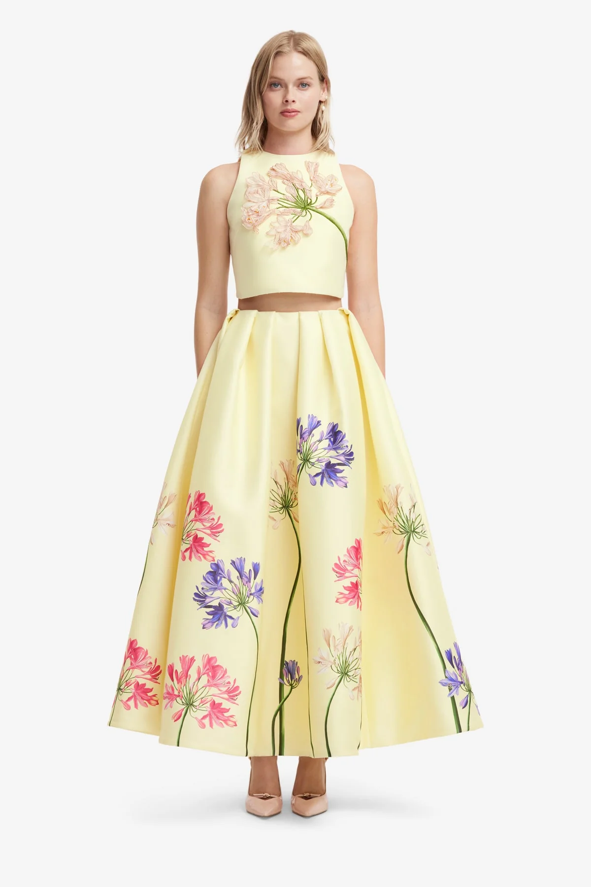 Victoria Puff Maxi Skirt - Agapanthus Print