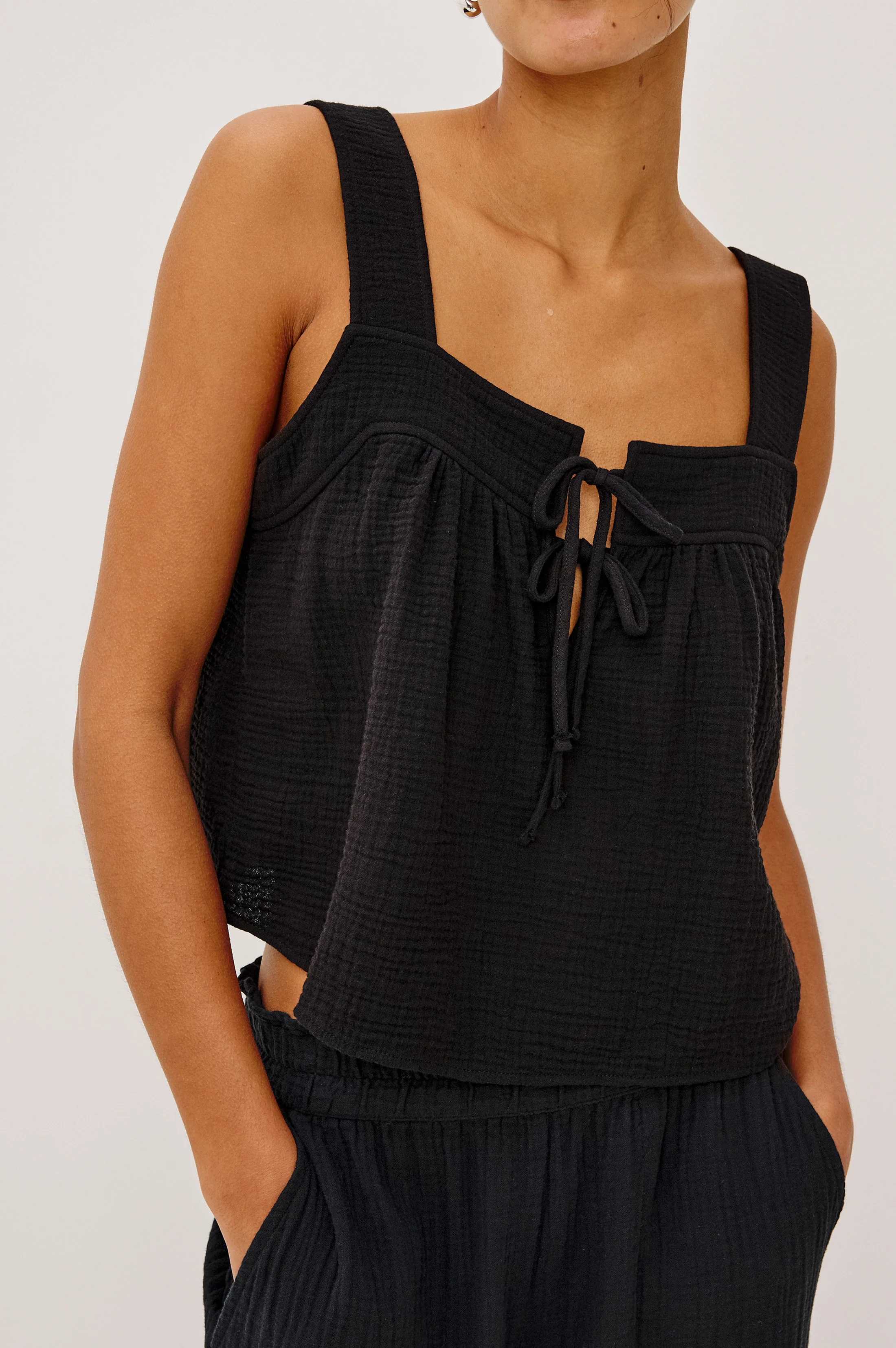 Enya Top - Black Gauze