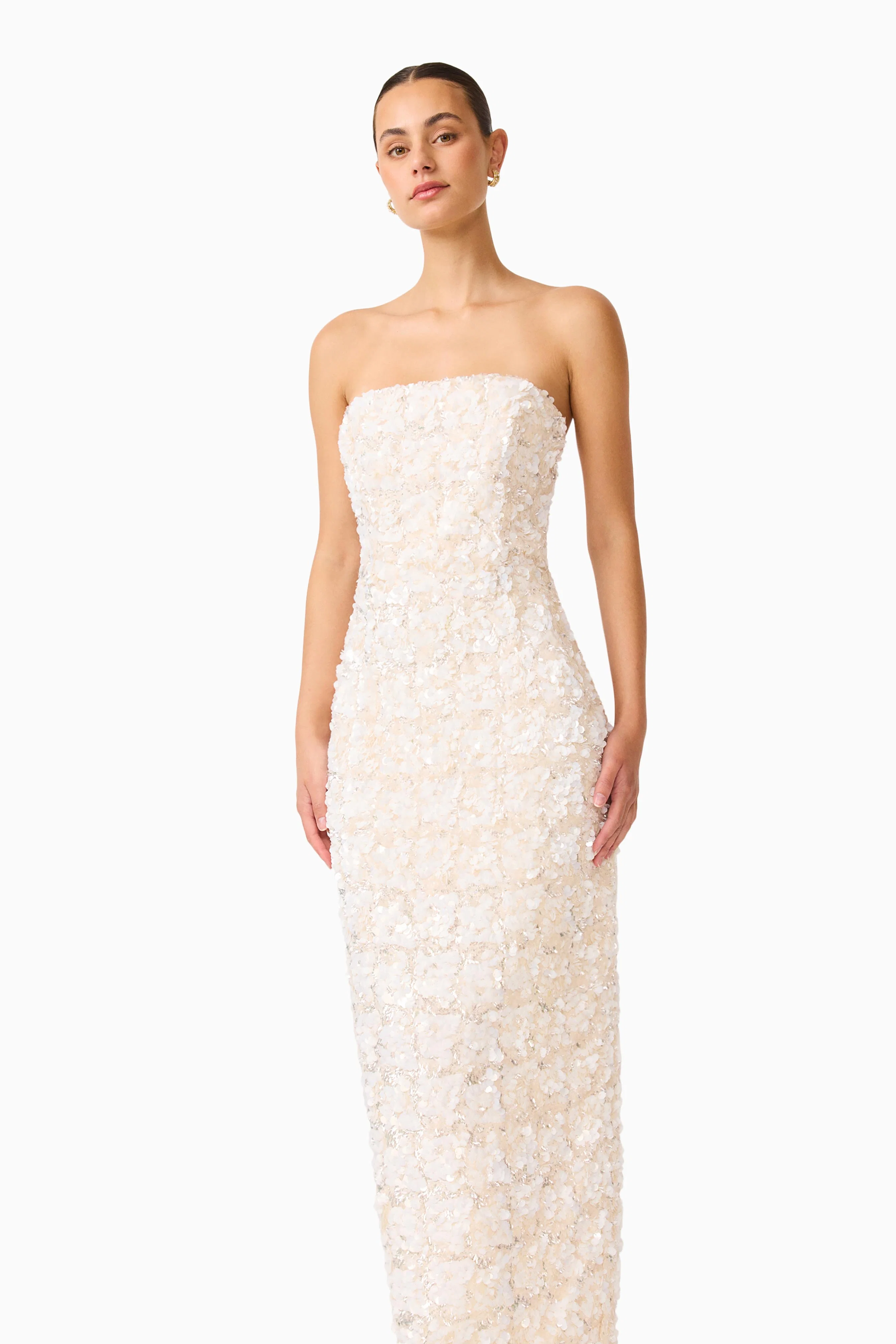 Silvana Column Gown in Cream