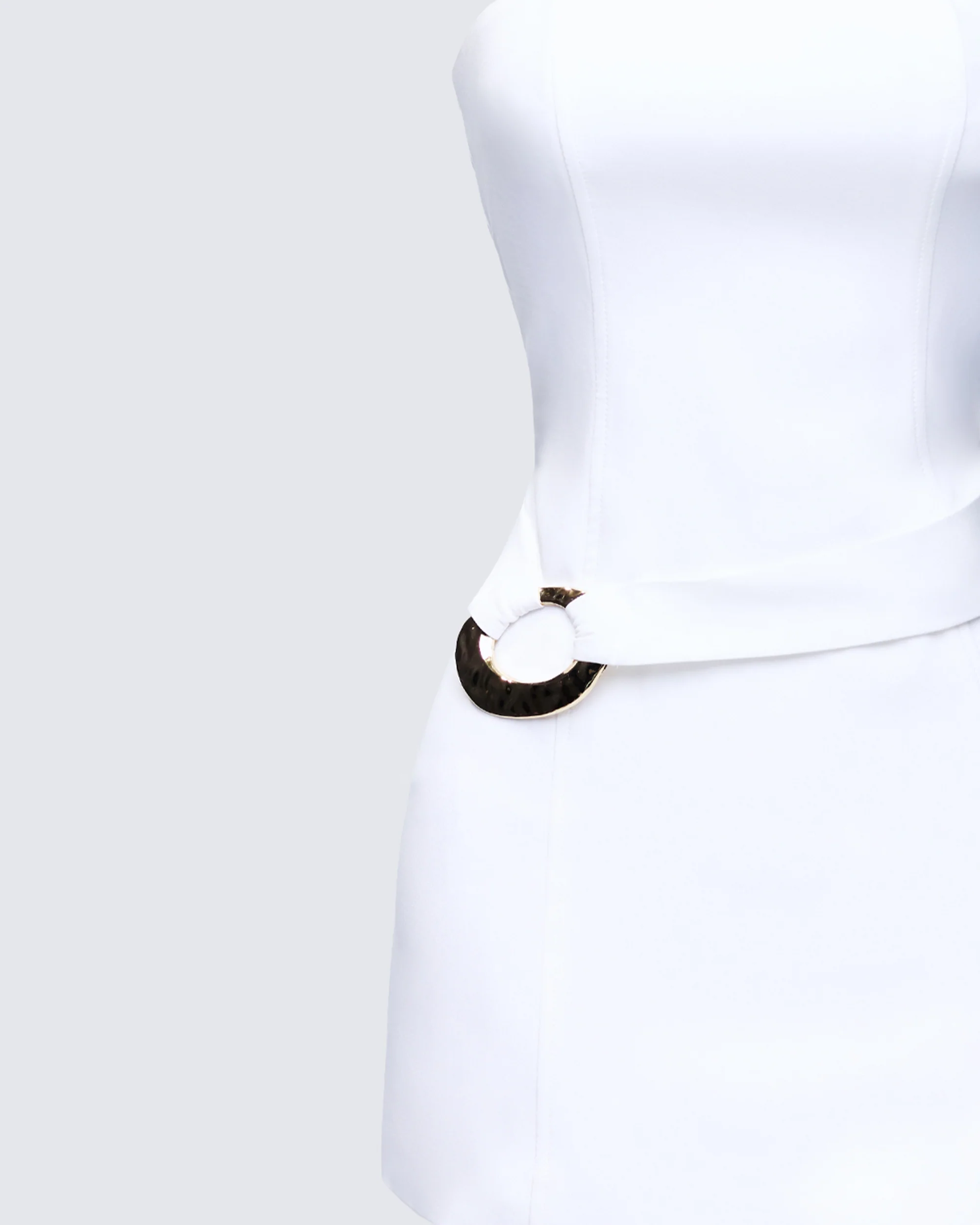 Pamela White Belted Dress