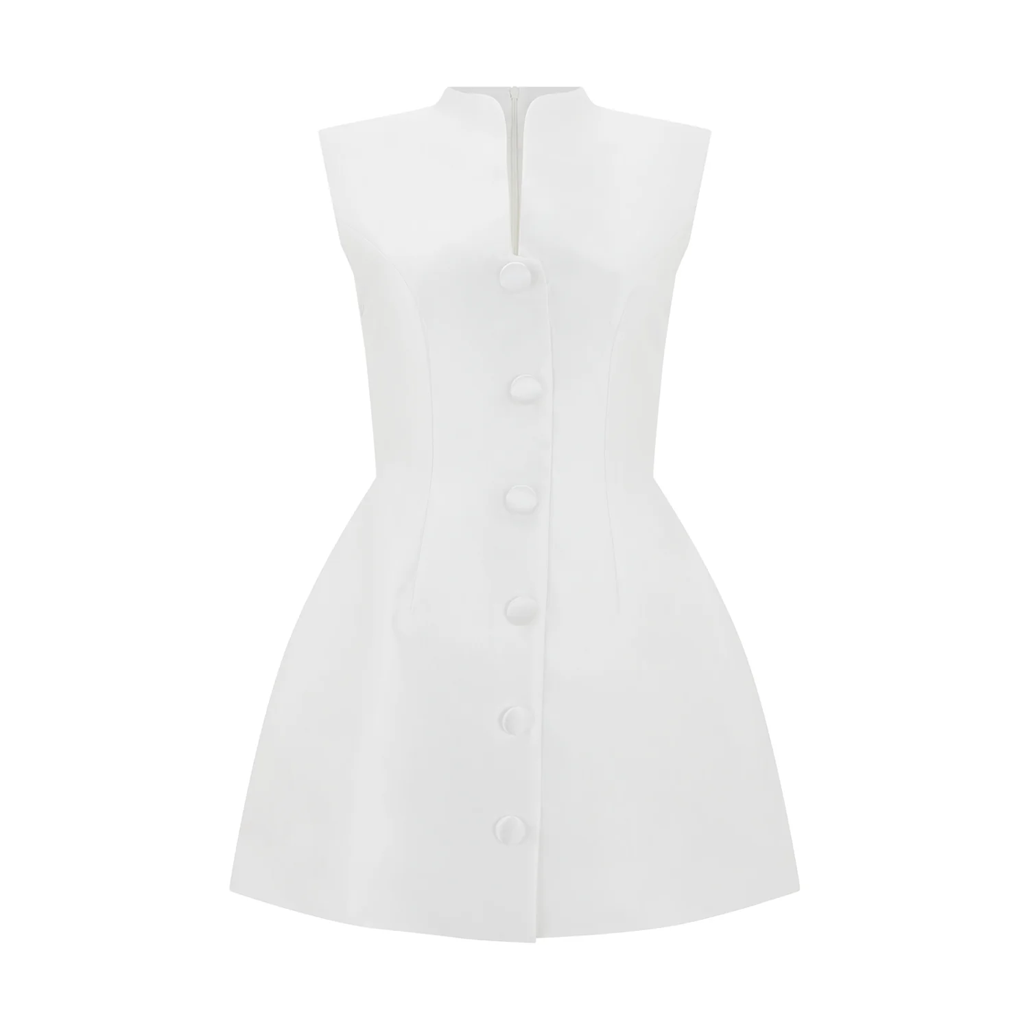 Satin Buttoned Mini Dress