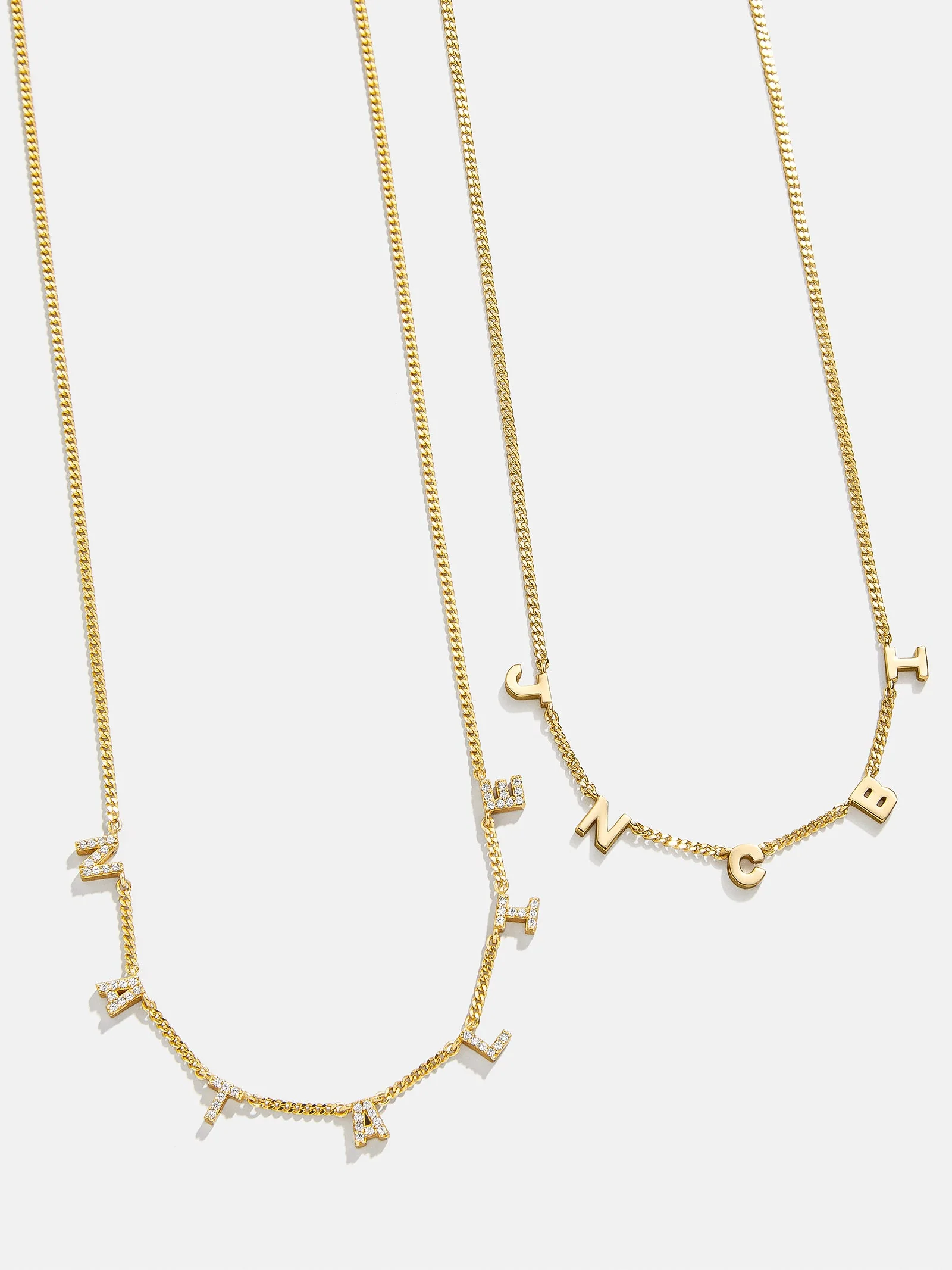 Mini 14K Gold Spaced Letter Custom Name Necklace - 14K Gold