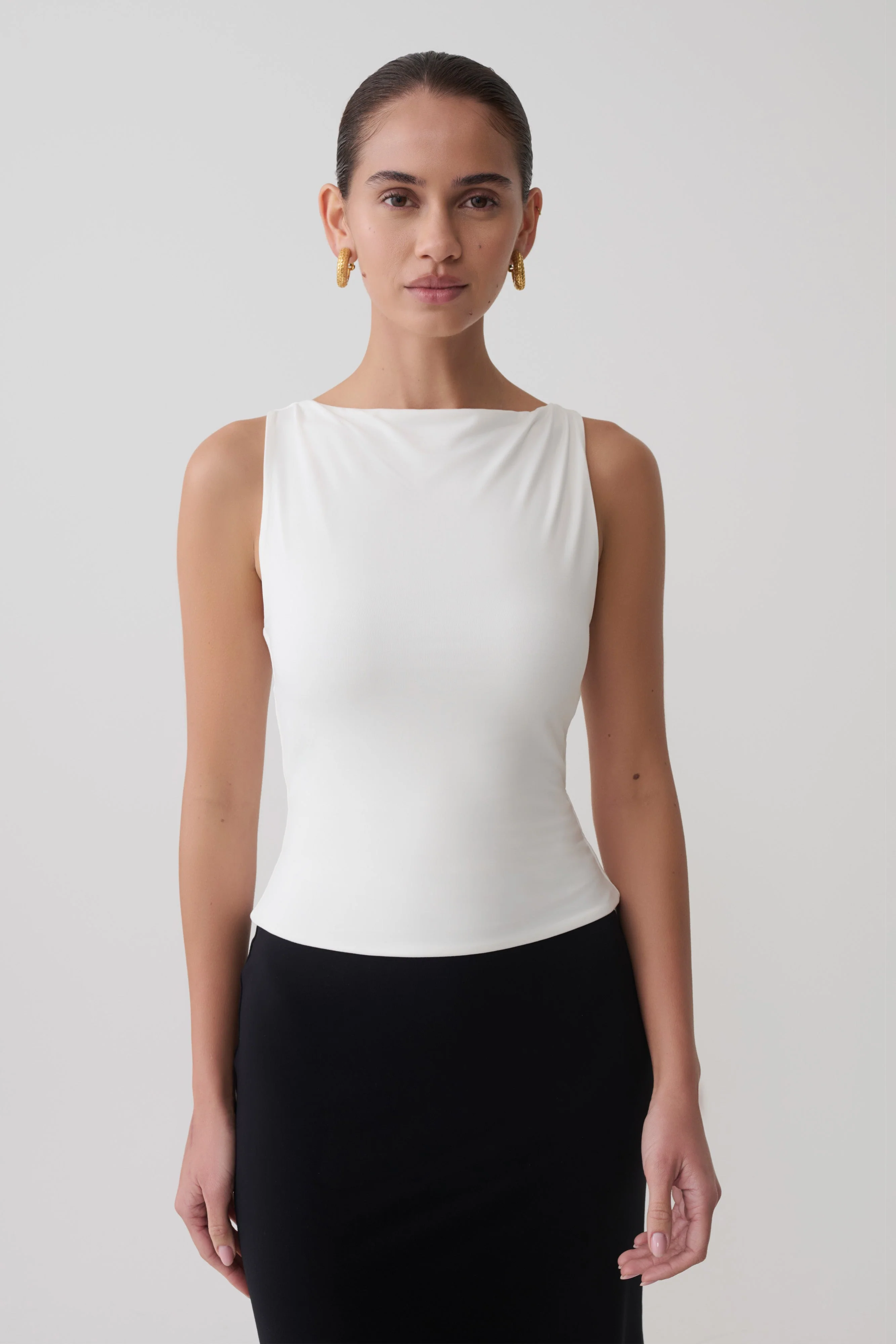 Nicolette Sleeveless Tank Top - White
