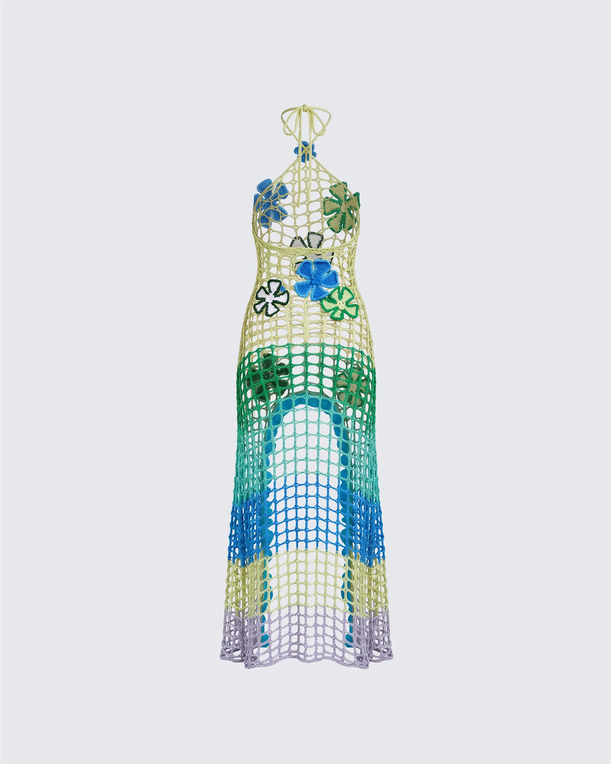 Mael Multi Crochet Floral Applique Dress