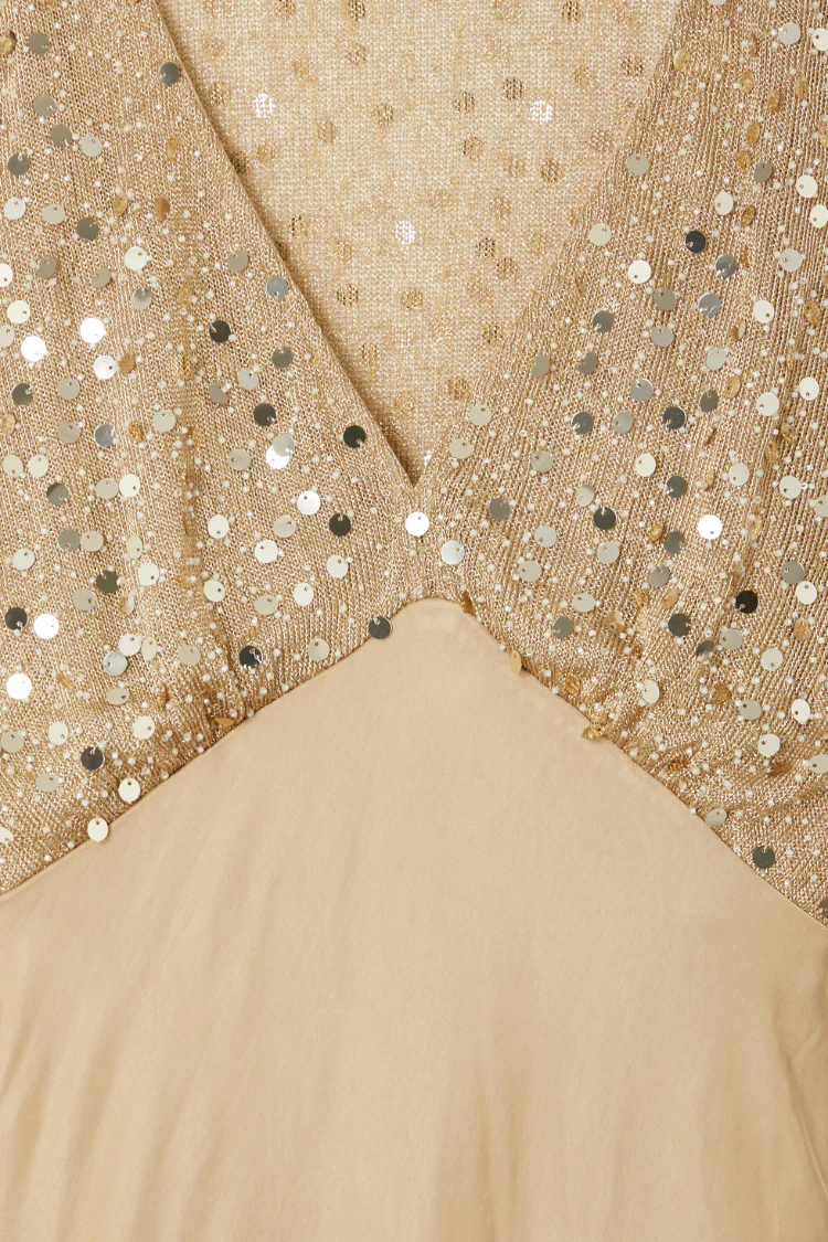 Gold Sequin Elodie Dress