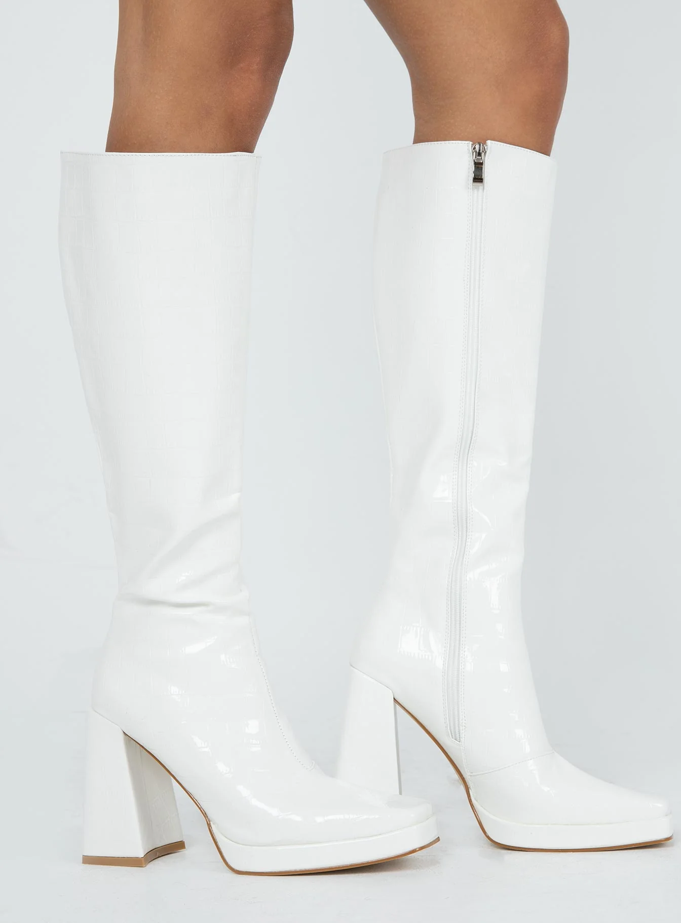 Montgomery Boot White Croc