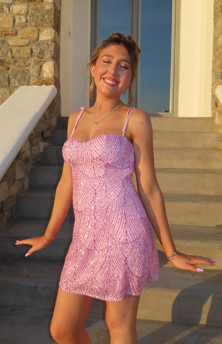 Penny Lane Pink Sequin Mini Dress