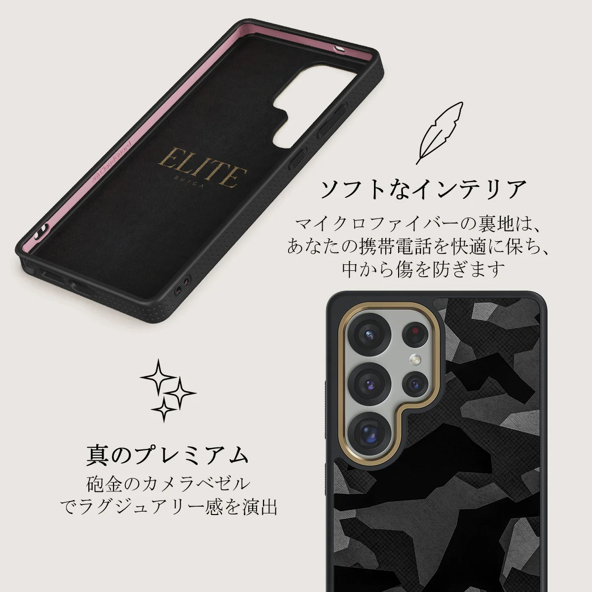 Night Black Camouflage - Samsung Galaxy S25 Ultra ケース