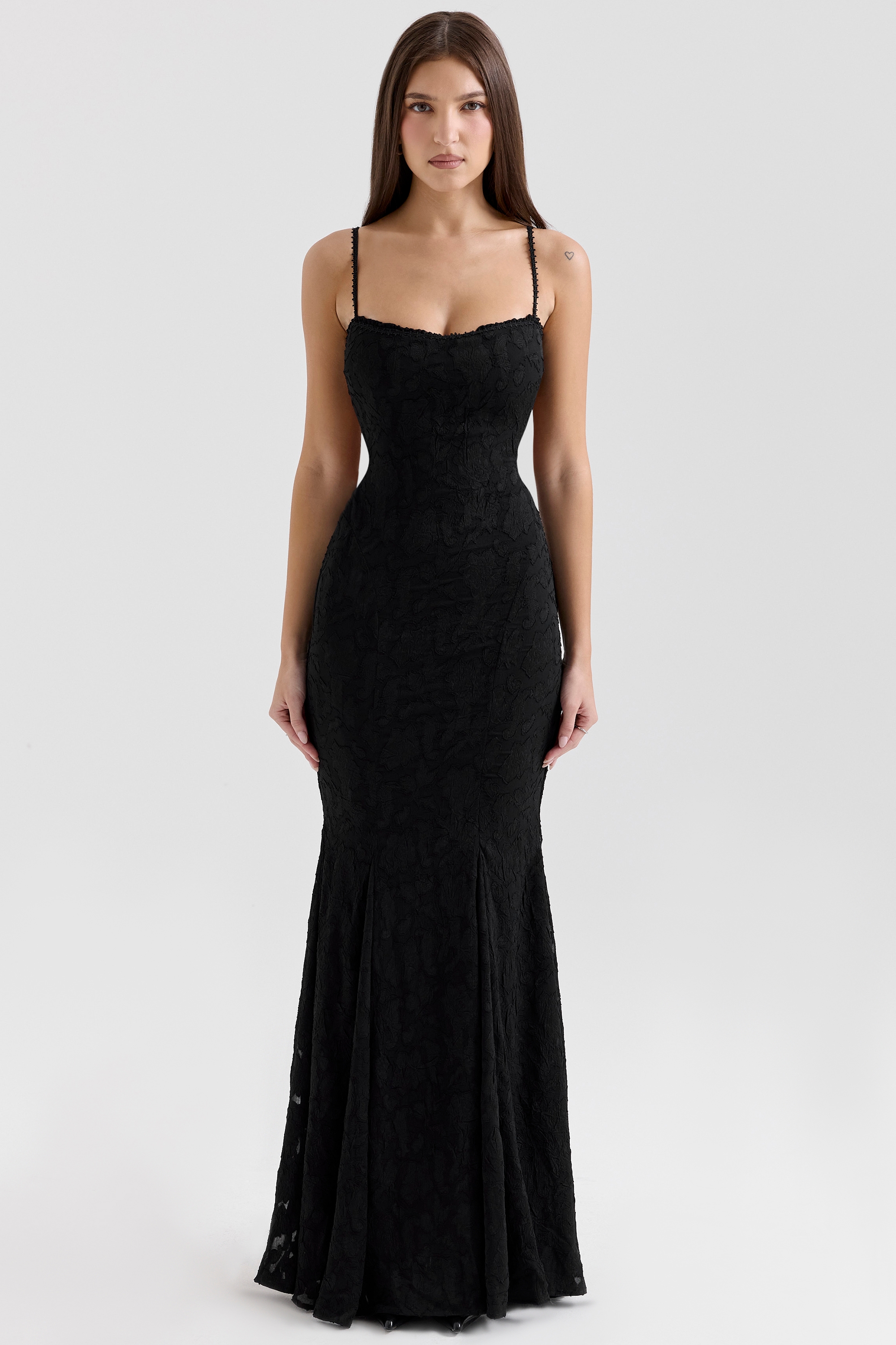 black lace maxi dress