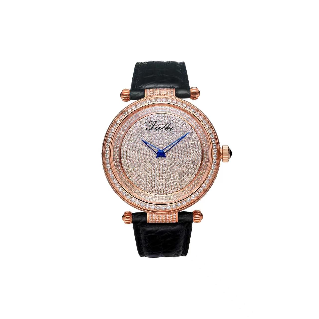 T128M Starlight Iced-Out Watch – Swiss Quartz, Full Crystal, 45mm