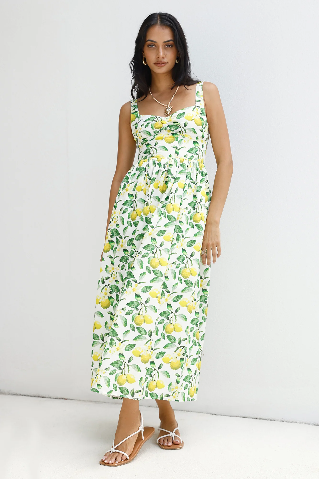 Under The Lemon Tree Midi Dress Print