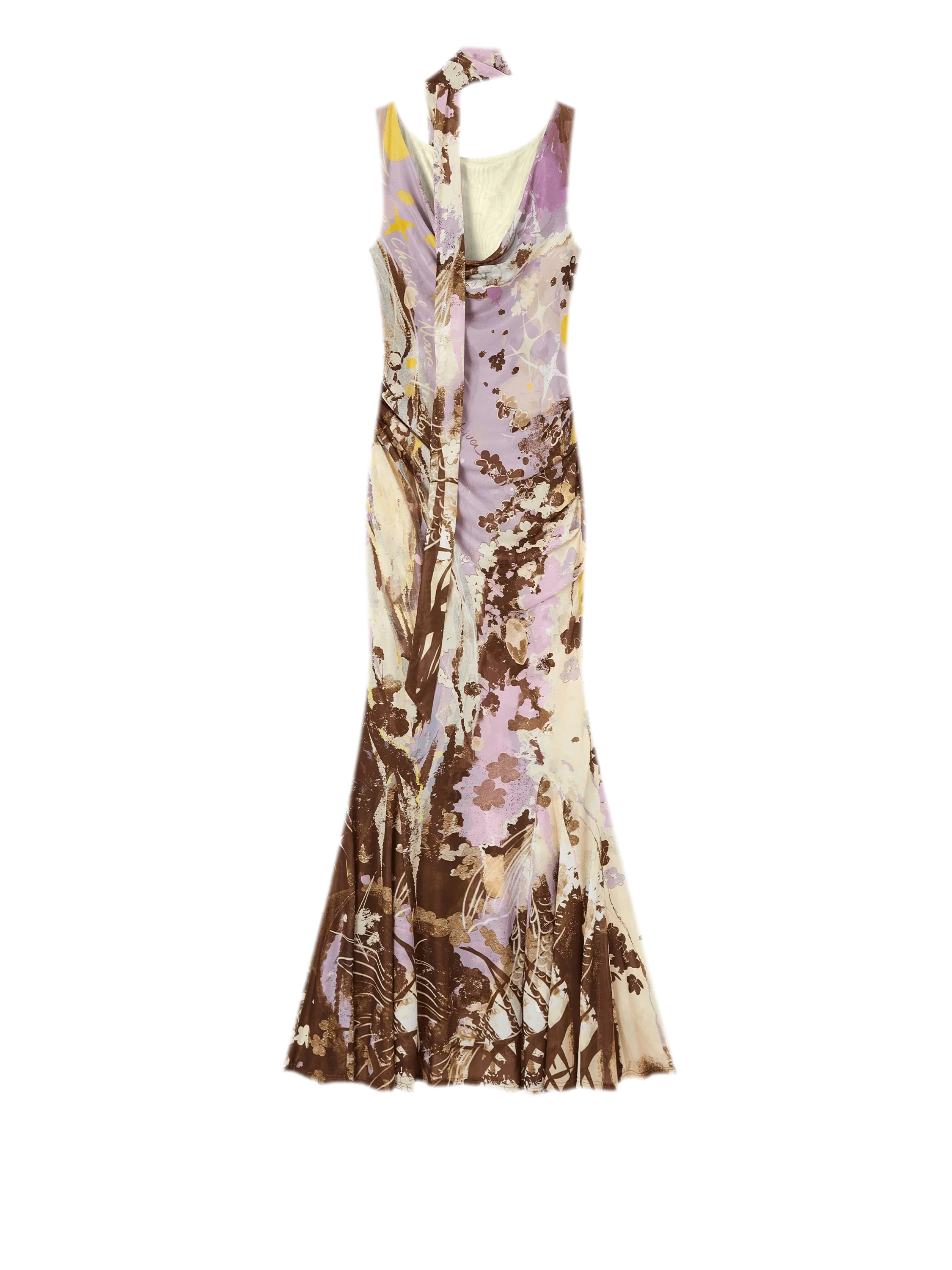 Hand-Painted Mesh Mermaid Dress