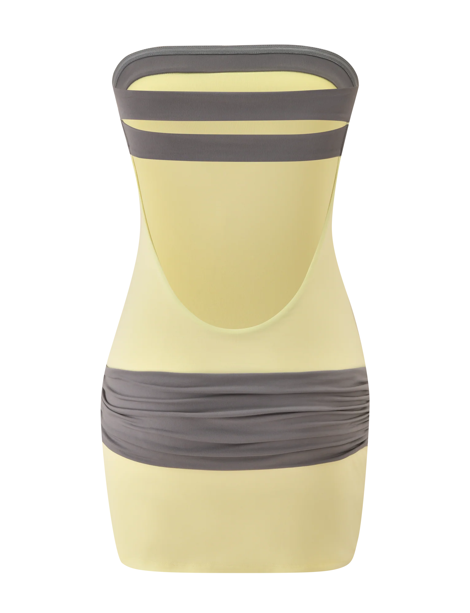 Eos Mini Dress - Butter Yellow And Grey